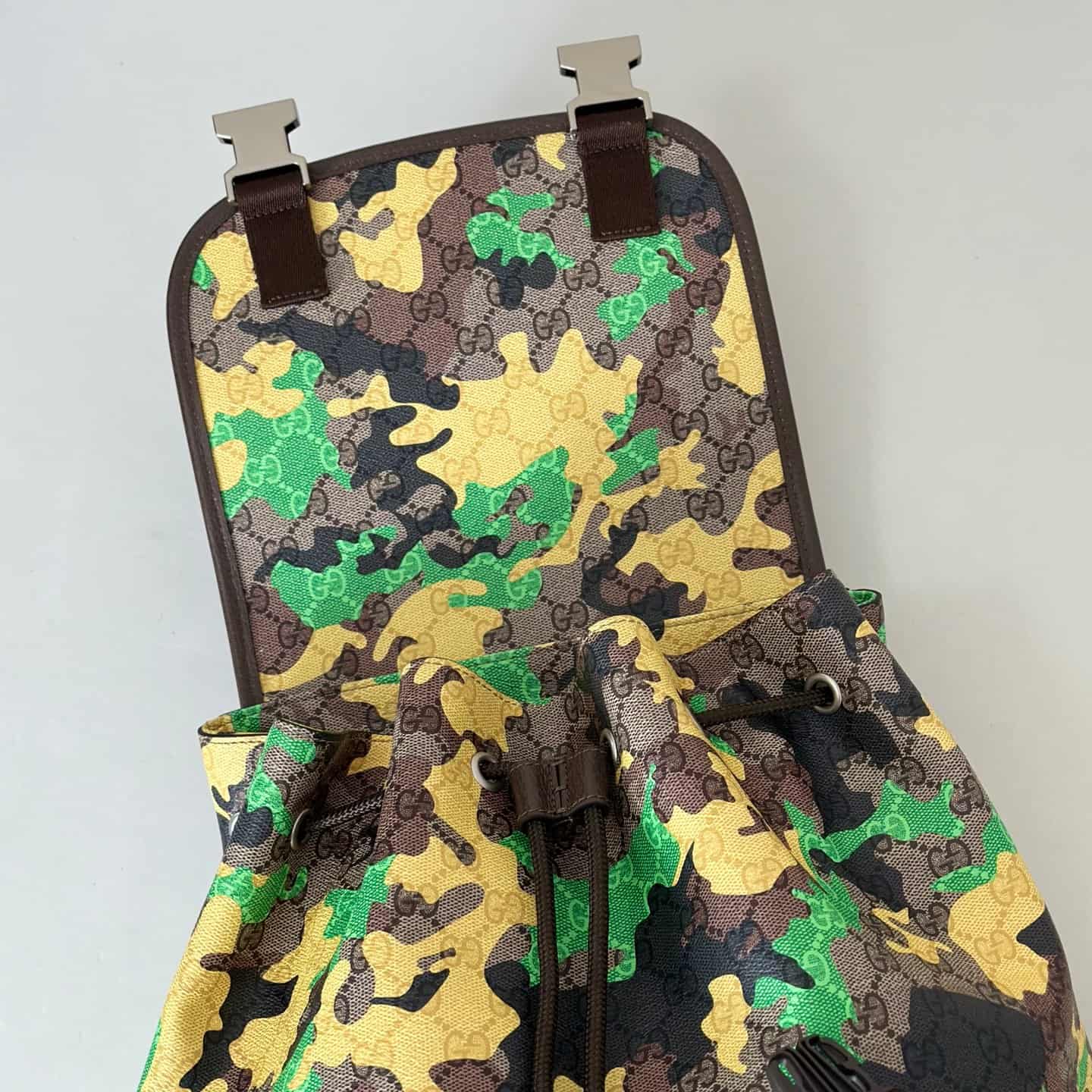Gucci Ophidia Large Backpack Yellow Camouflage 839110 High