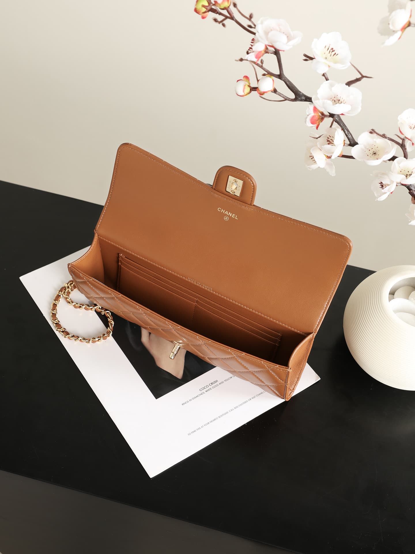 Chanel Clutch with chain Lambskin & Gold-Tone Metal Camel AP5280 A