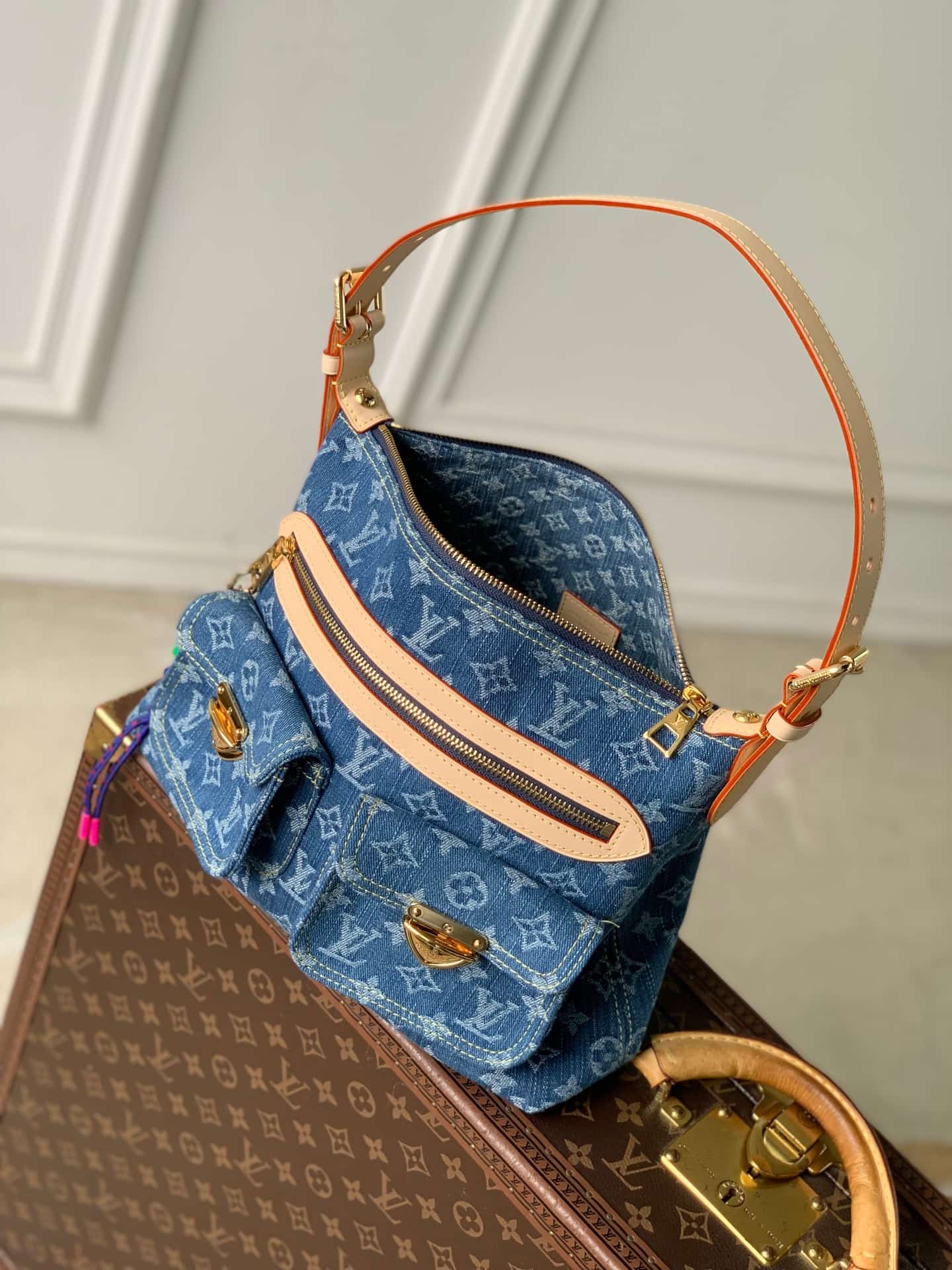 Louis Vuitton Baggy Monogram Blue Denim M27329 High