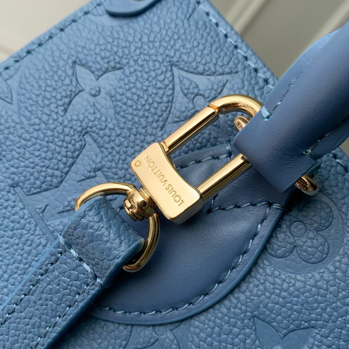 Louis Vuitton OnTheGo PM Blue Jean Cowhide leather M28181 High