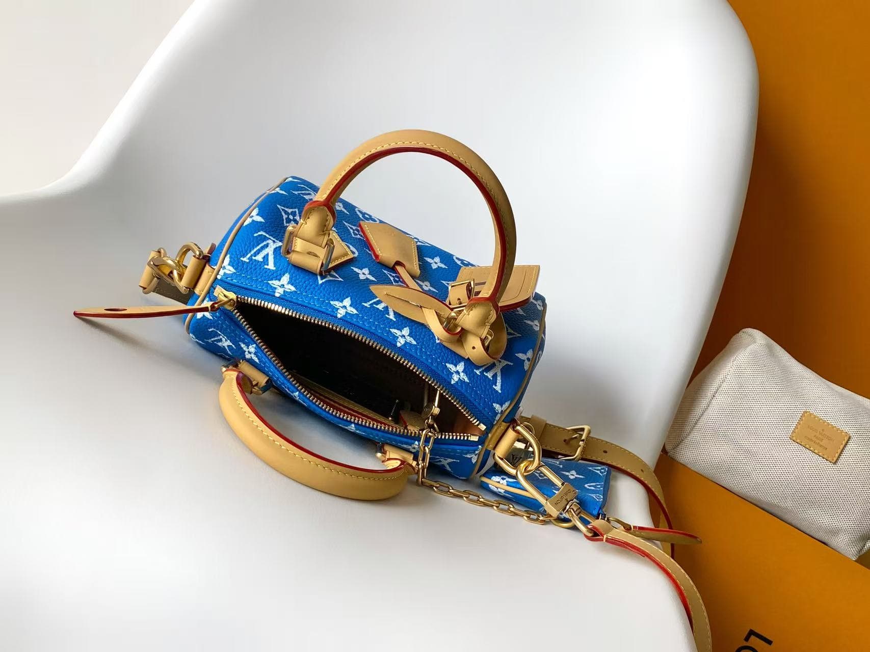 Louis Vuitton Speedy P9 Bandoulière 20 Blue Calfskin leather M28185 High