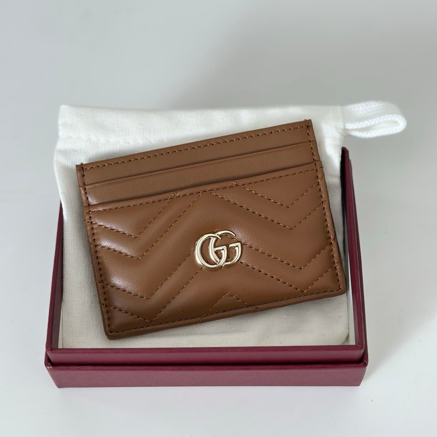 Gucci GG Marmont card case Brown 443127 High