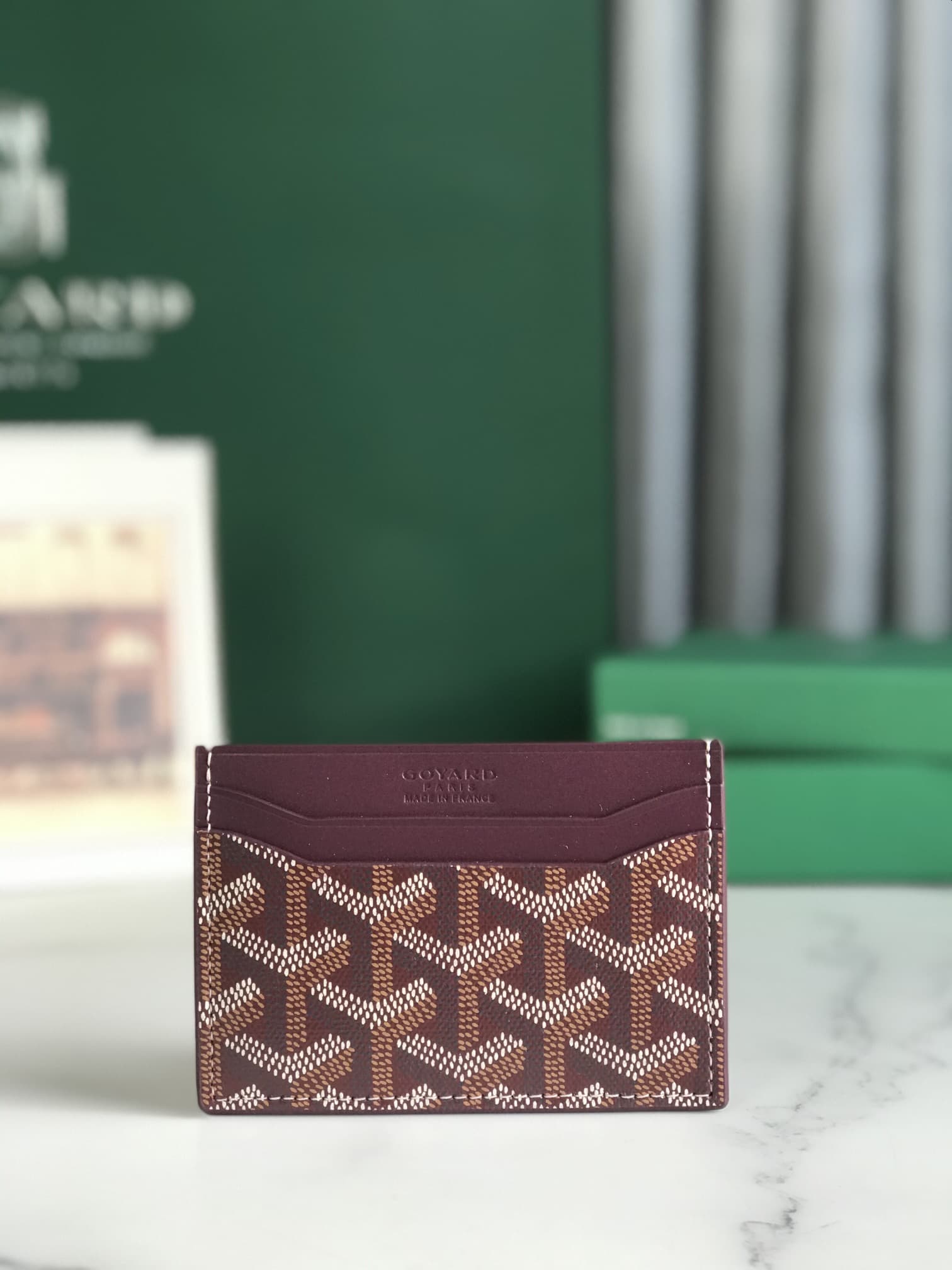 Goyard Saint Sulpice Card Wallet Burgundy High