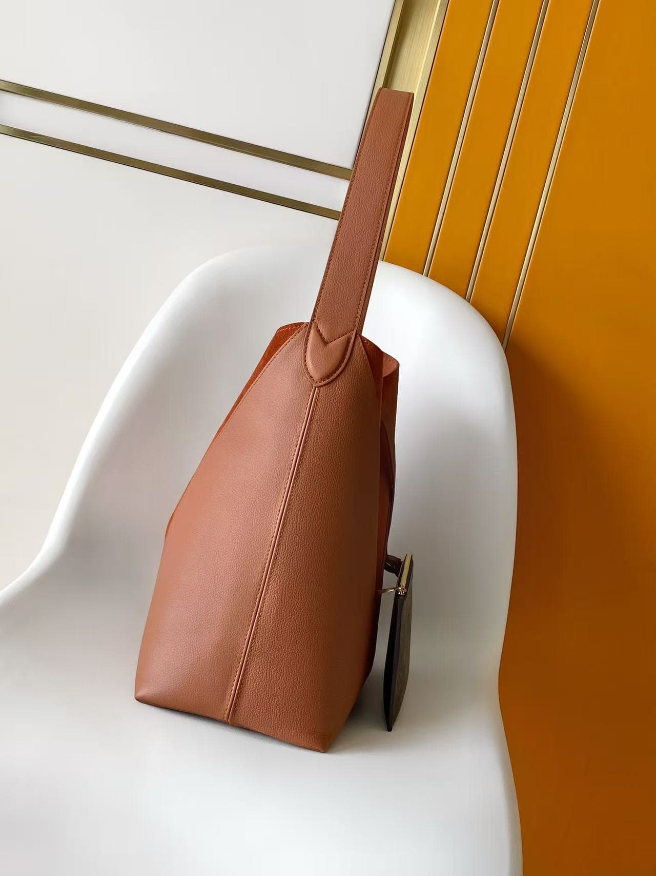 Louis Vuitton Low Key Hobo MM Cognac Brown Grained calfskin and suede M29156 High