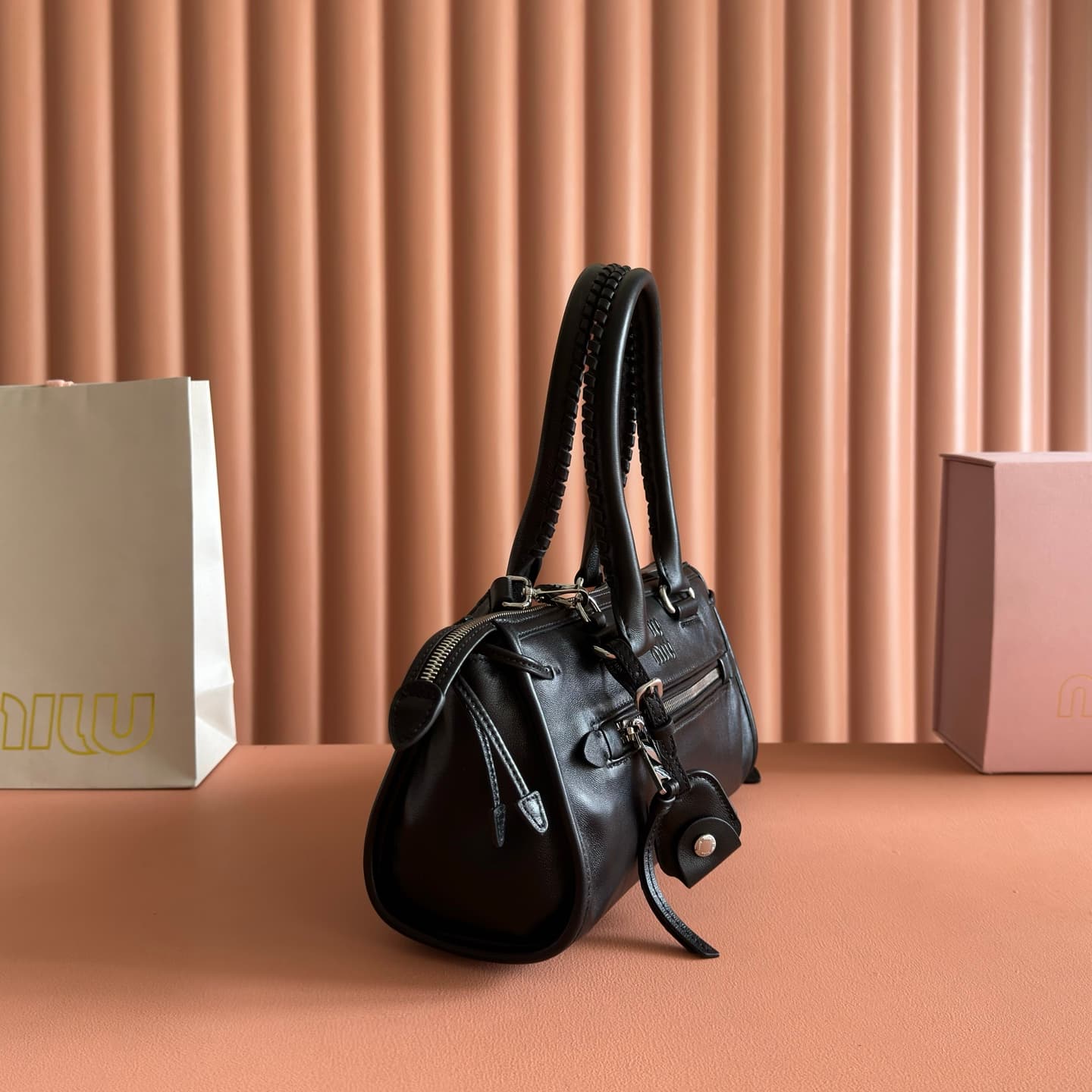 Miu Miu Arcadie bag Smooth Leather 5BA332 Black TOP