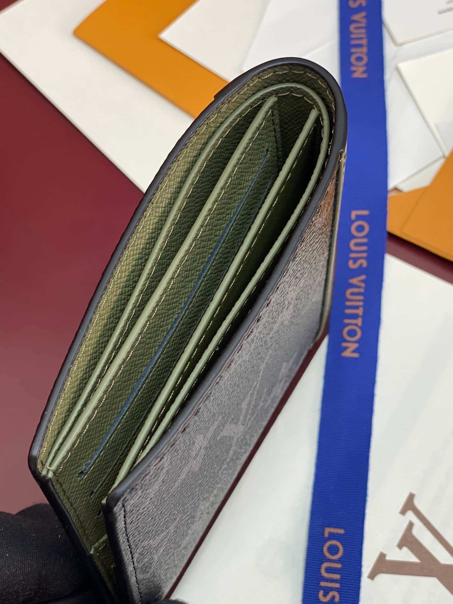 Louis Vuitton Slender Wallet Khaki Green Monogram Eclipse coated canvas M28644 High