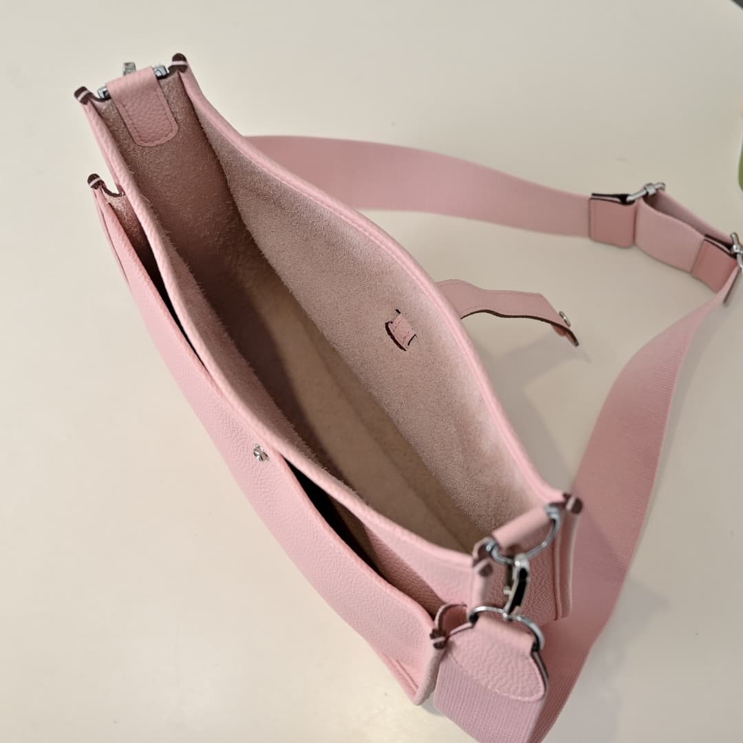 Hermes Evelyne III PM Bag Clemence Leather In Pink High