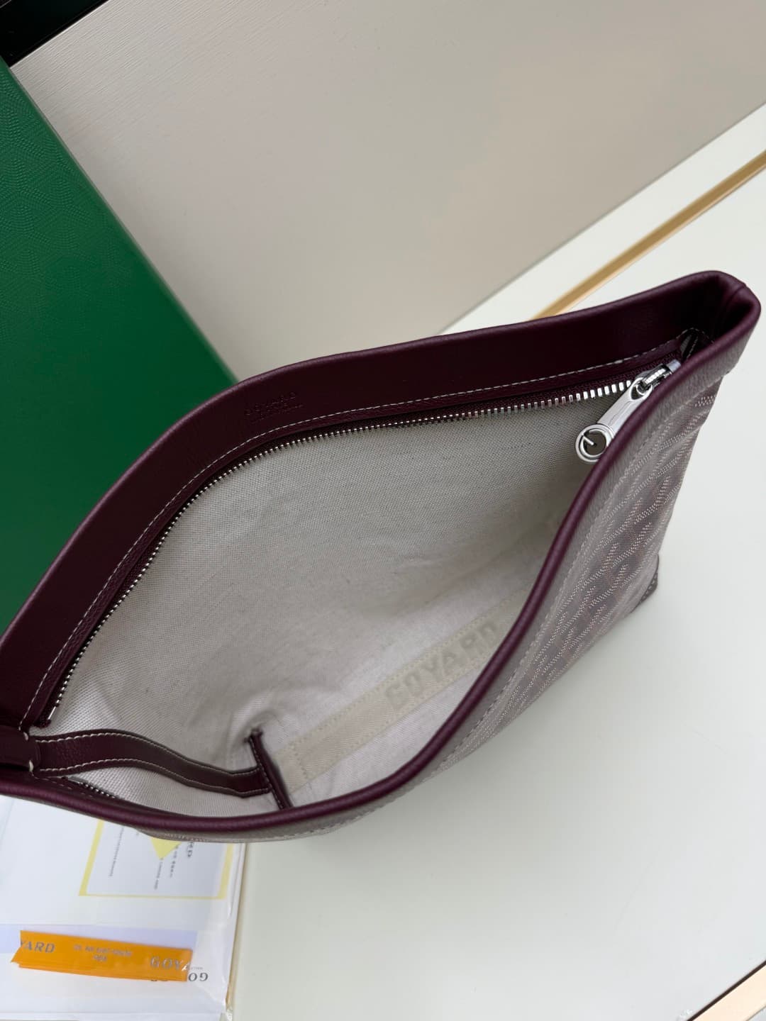 Goyard Conti pouch Goyardine canvas and Chevroches Calfskin Dark Brown High