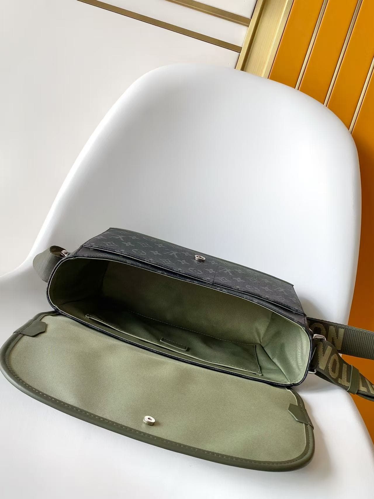 Louis Vuitton Courrier Messenger Khaki Green Monogram Eclipse coated canvas M28629 High