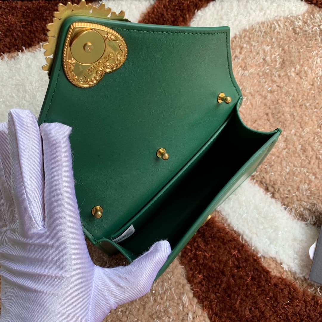 Dolce & Gabbana Small Devotion bag in smooth calfskin in Green High