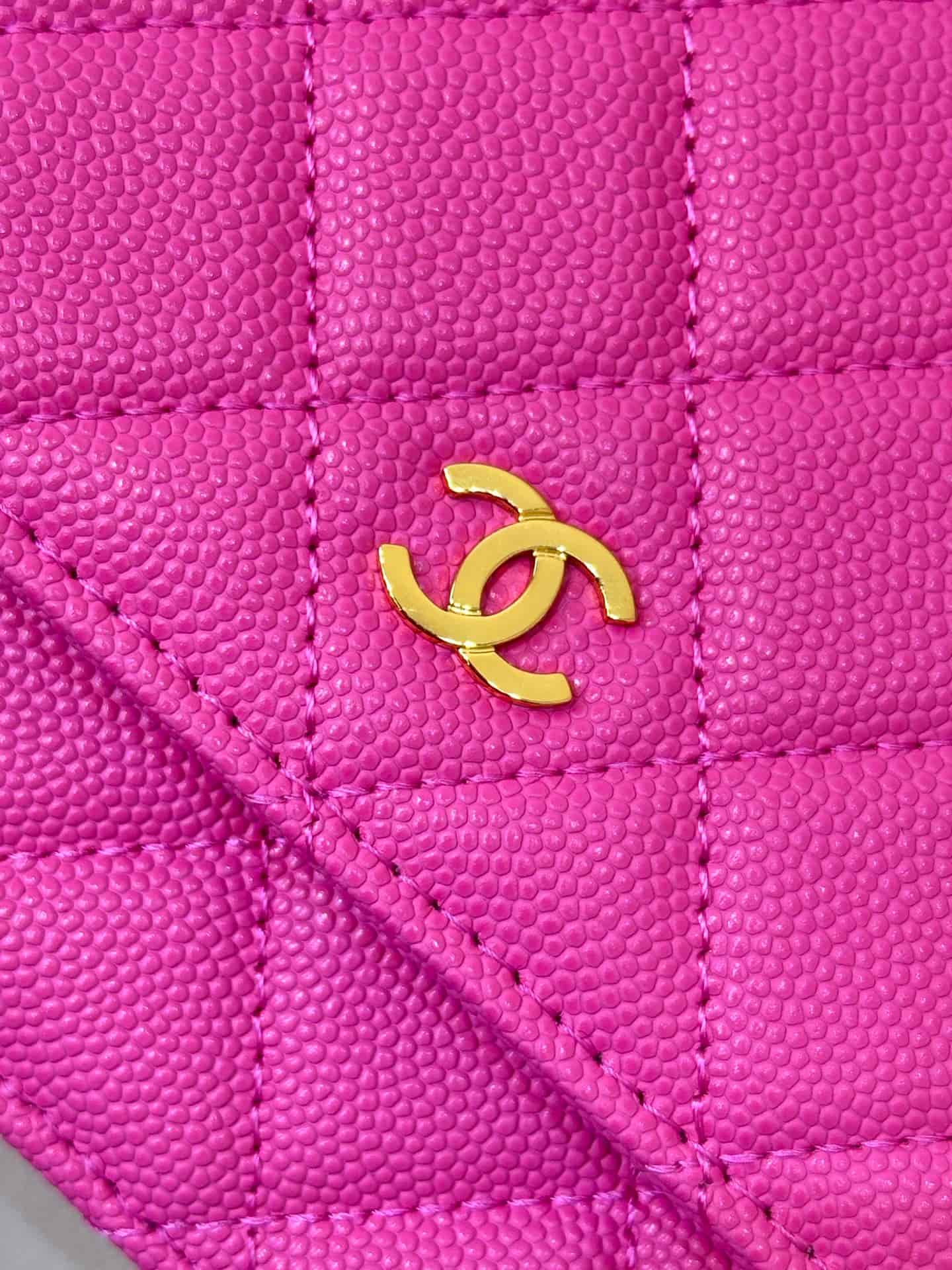 Chanel Wallet on Chain Grained Calfskin& Gold-tone Metal AP0250 Plum Red TOP