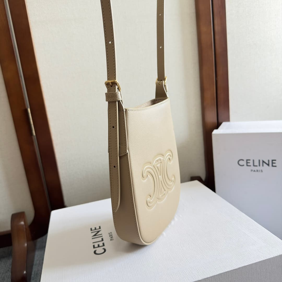 Celine Heloise Phone Pouch in Beige Supple Calfskin Leather High