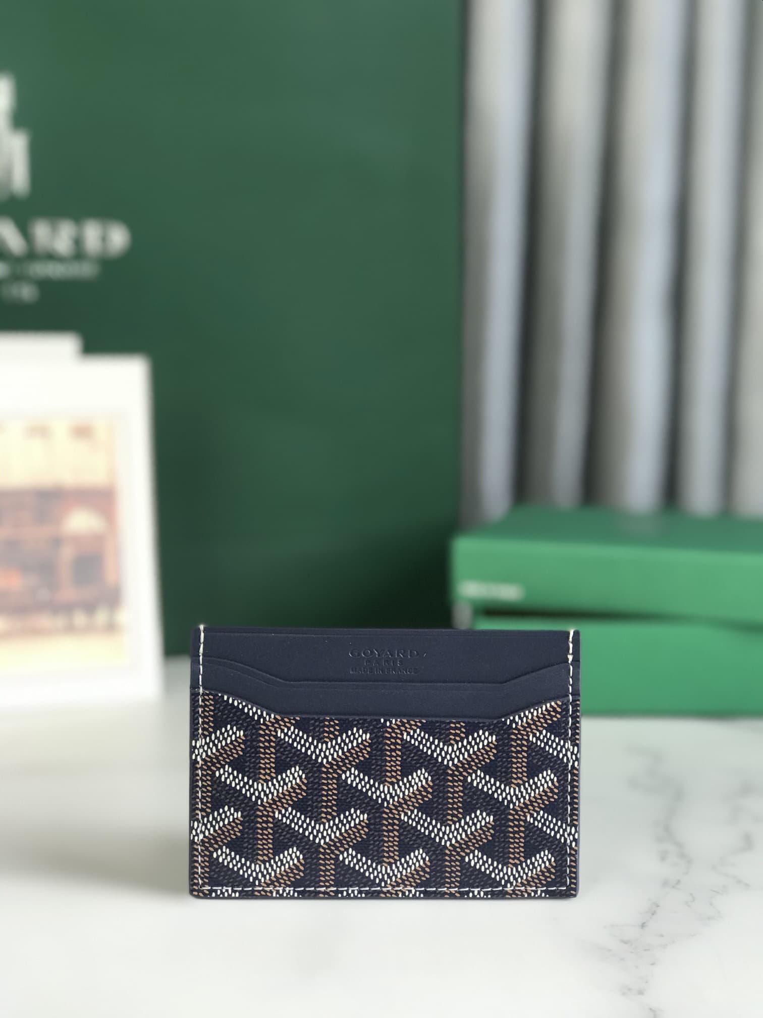 Goyard Saint Sulpice Card Wallet Navy Blue High