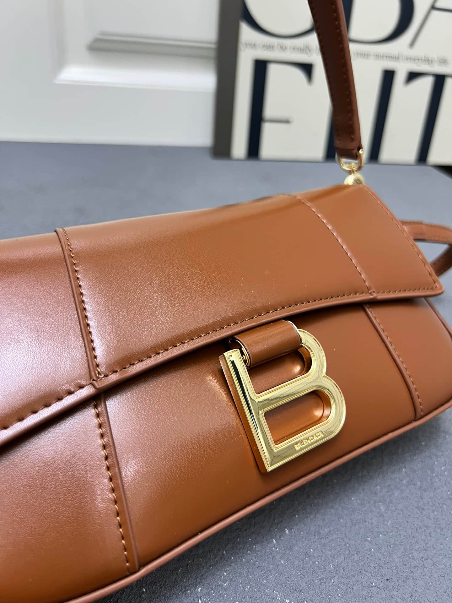Balenciaga Hourglass sling bag Brown High