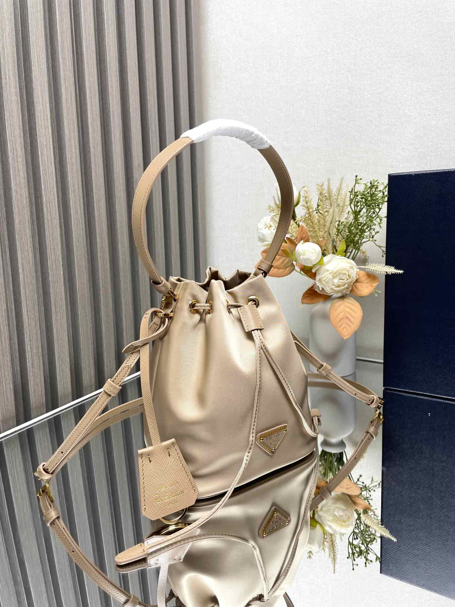 Prada Re-Edition 1978 Re-Nylon mini-bag 1BE067 Desert Beige High