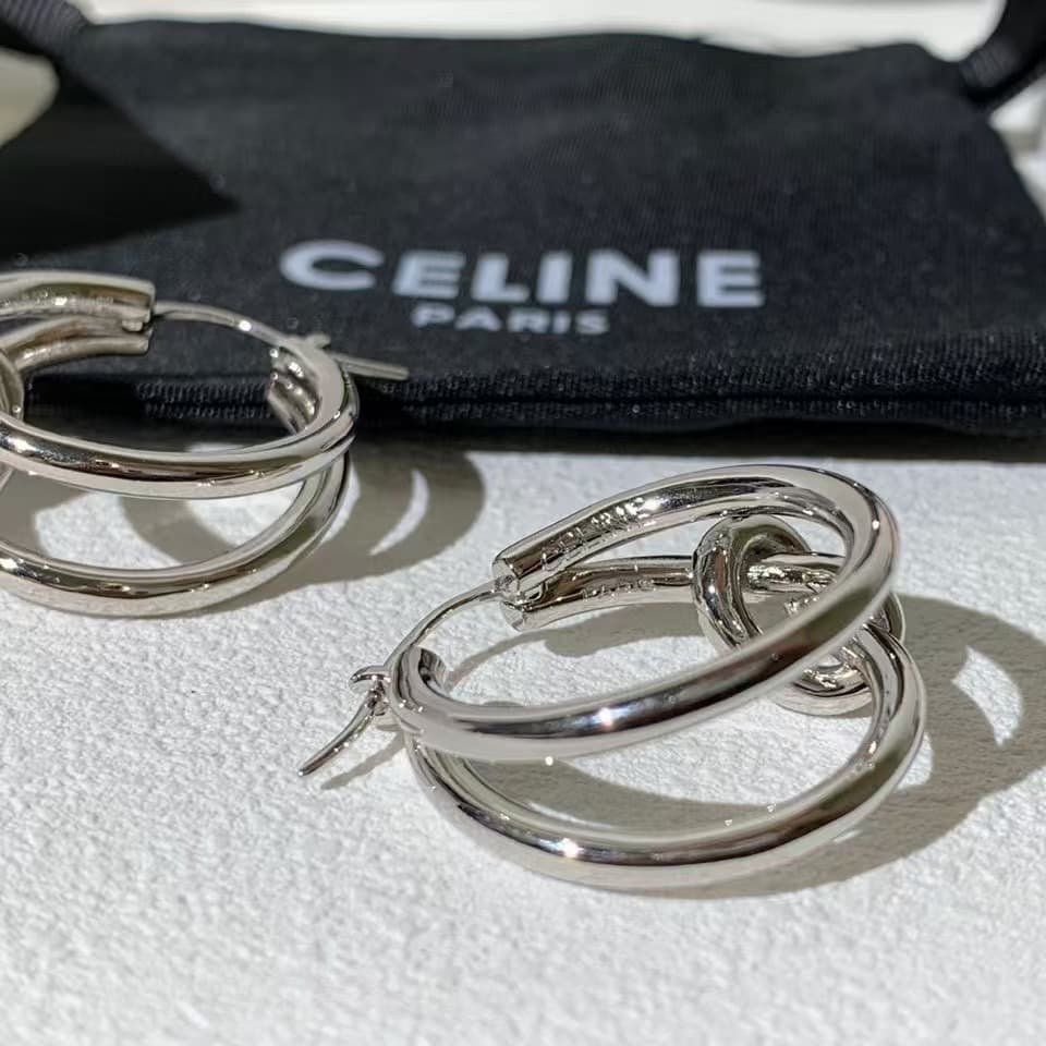 Celine Knot Double Hoops High