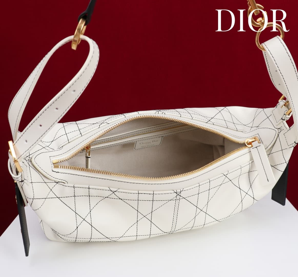 Medium D-Journey Bag in Crinkled Calfskin High