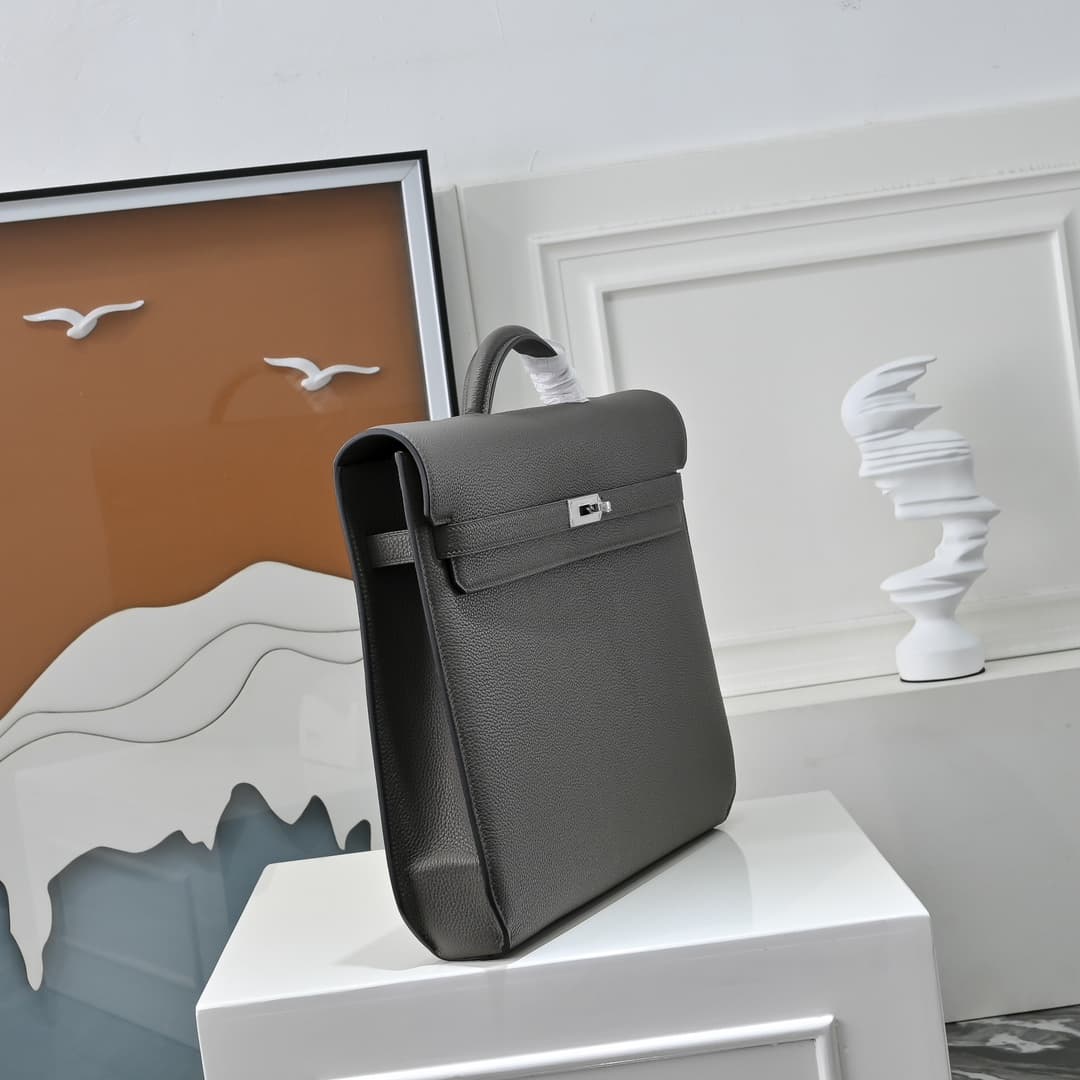 Hermes Kelly depeches Togo 36 briefcase In EtaIn Metal CalfskIn WAX High