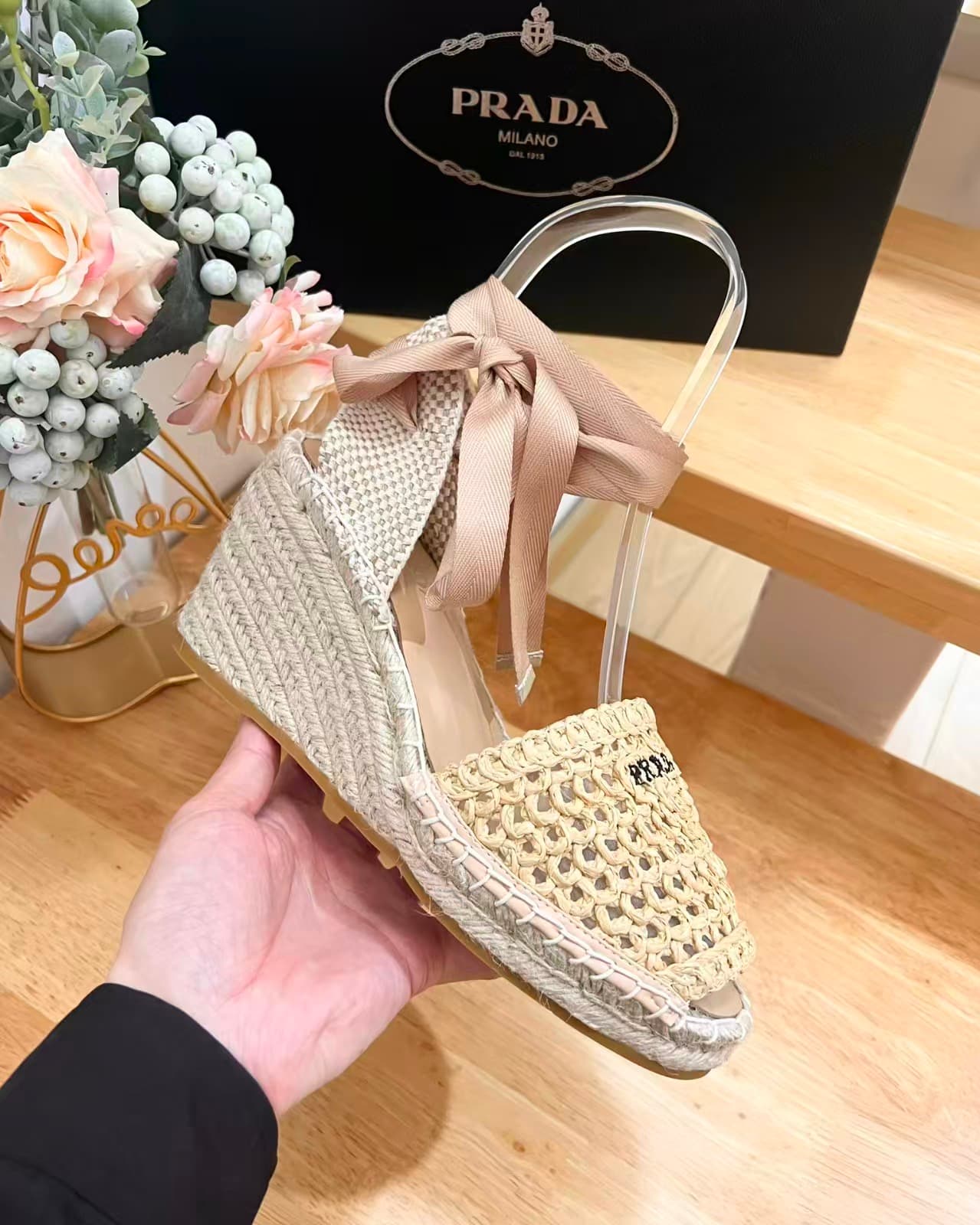 Prada Woven Platform Sandals Shoes Women