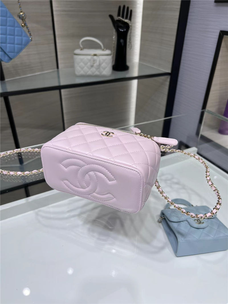 Chanel VANITY WITH CHAIN AP2199 Lambskin & Gold-Tone Metal Pink High