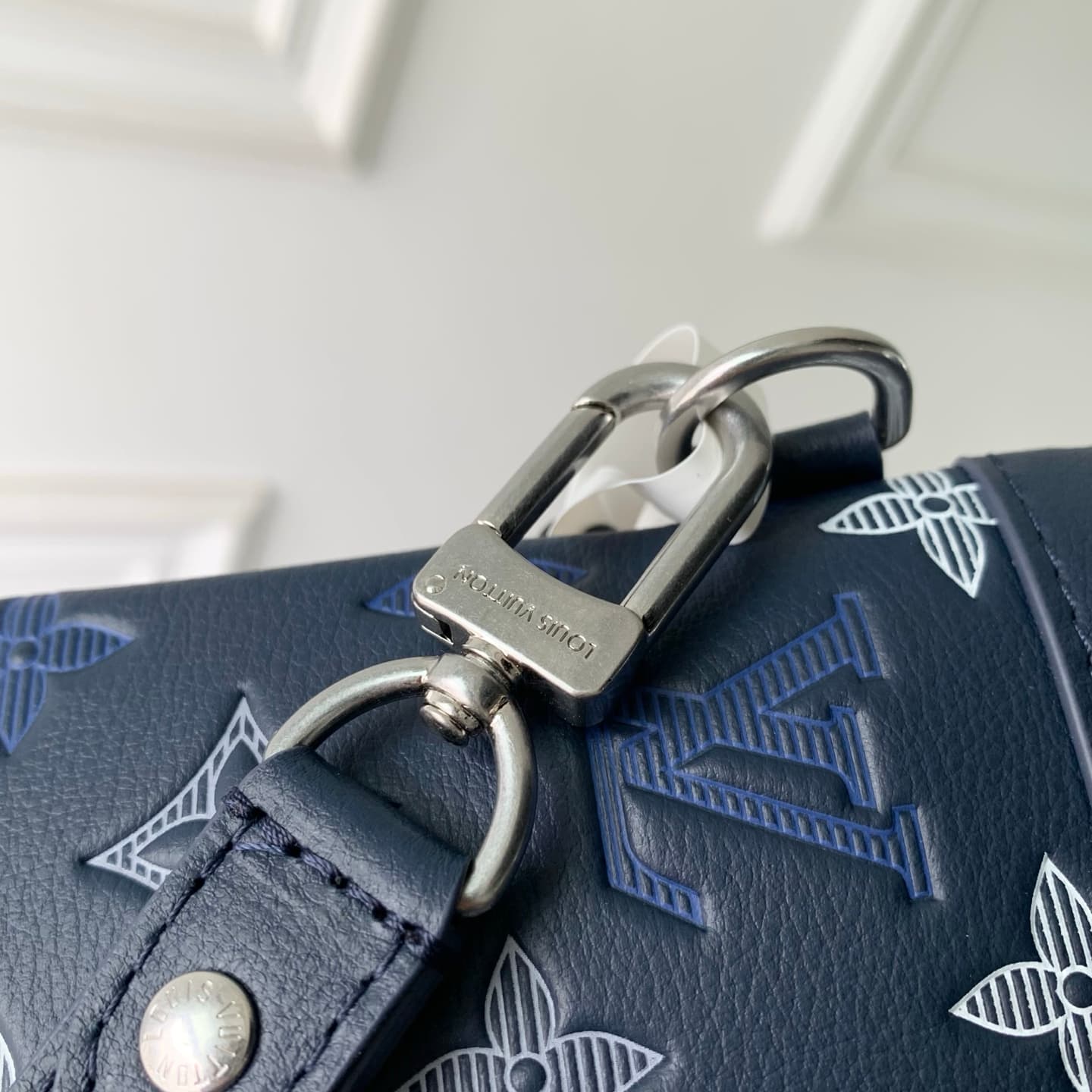 Louis Vuitton Pochette To-Go Navy Blue Monogram Shadow calfskin leather M28913 High