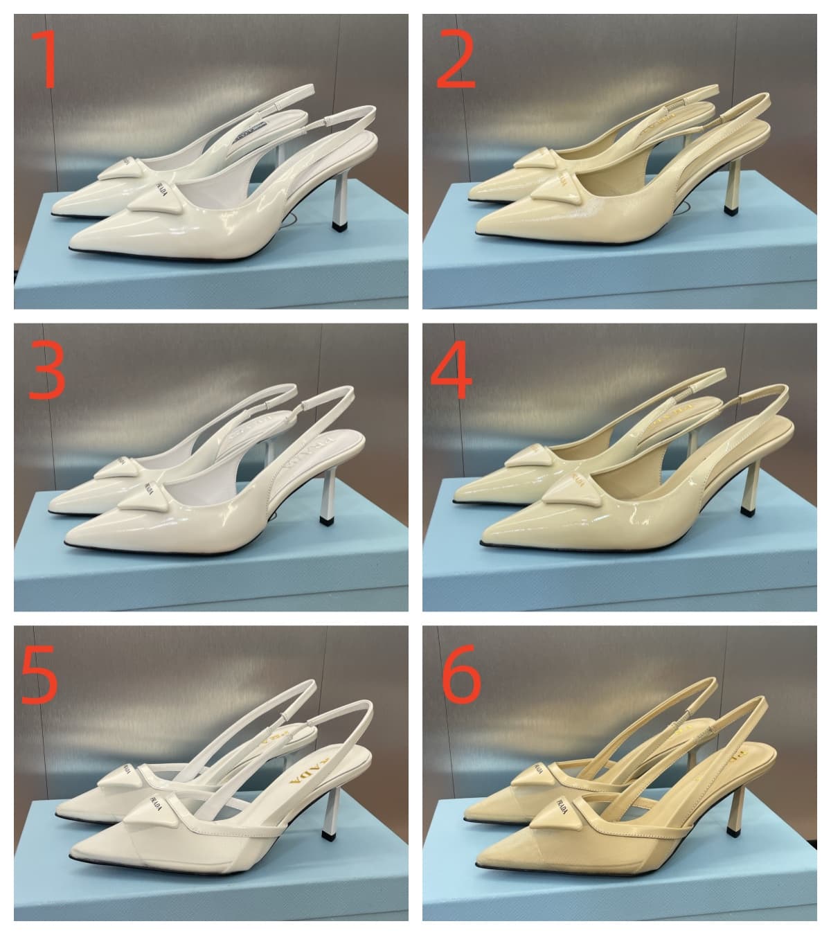 Prada Ivory Patent leather slingback pumps Shoes Women