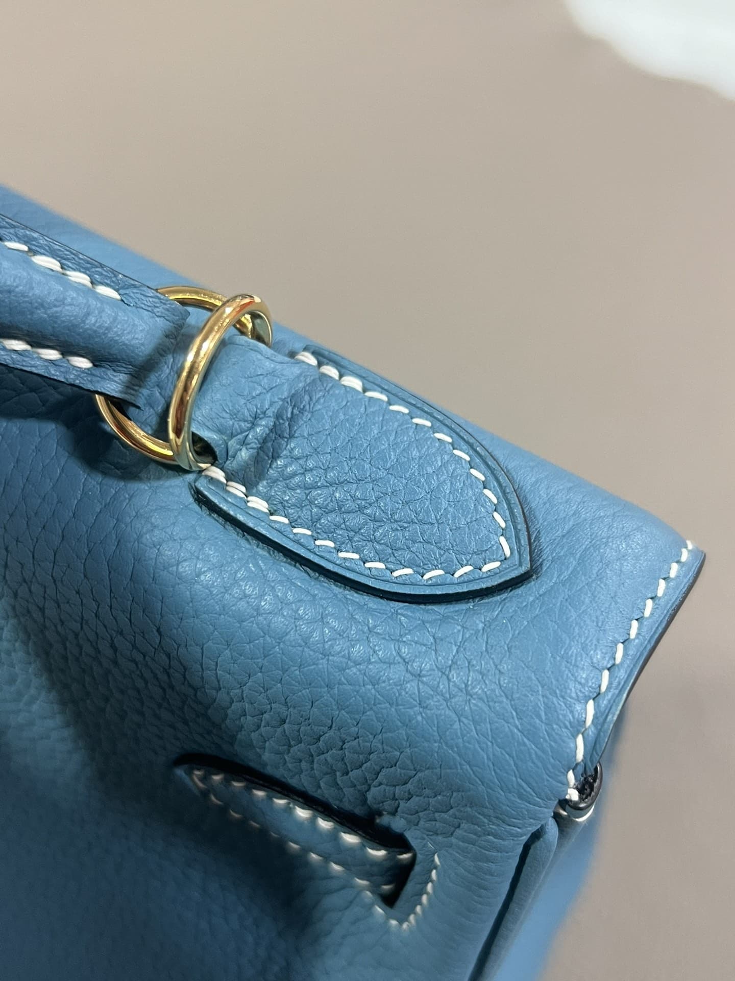 Hermes Kelly 25/28/32cm Retourne Bag Togo Leather In Denim Fonce WAX High
