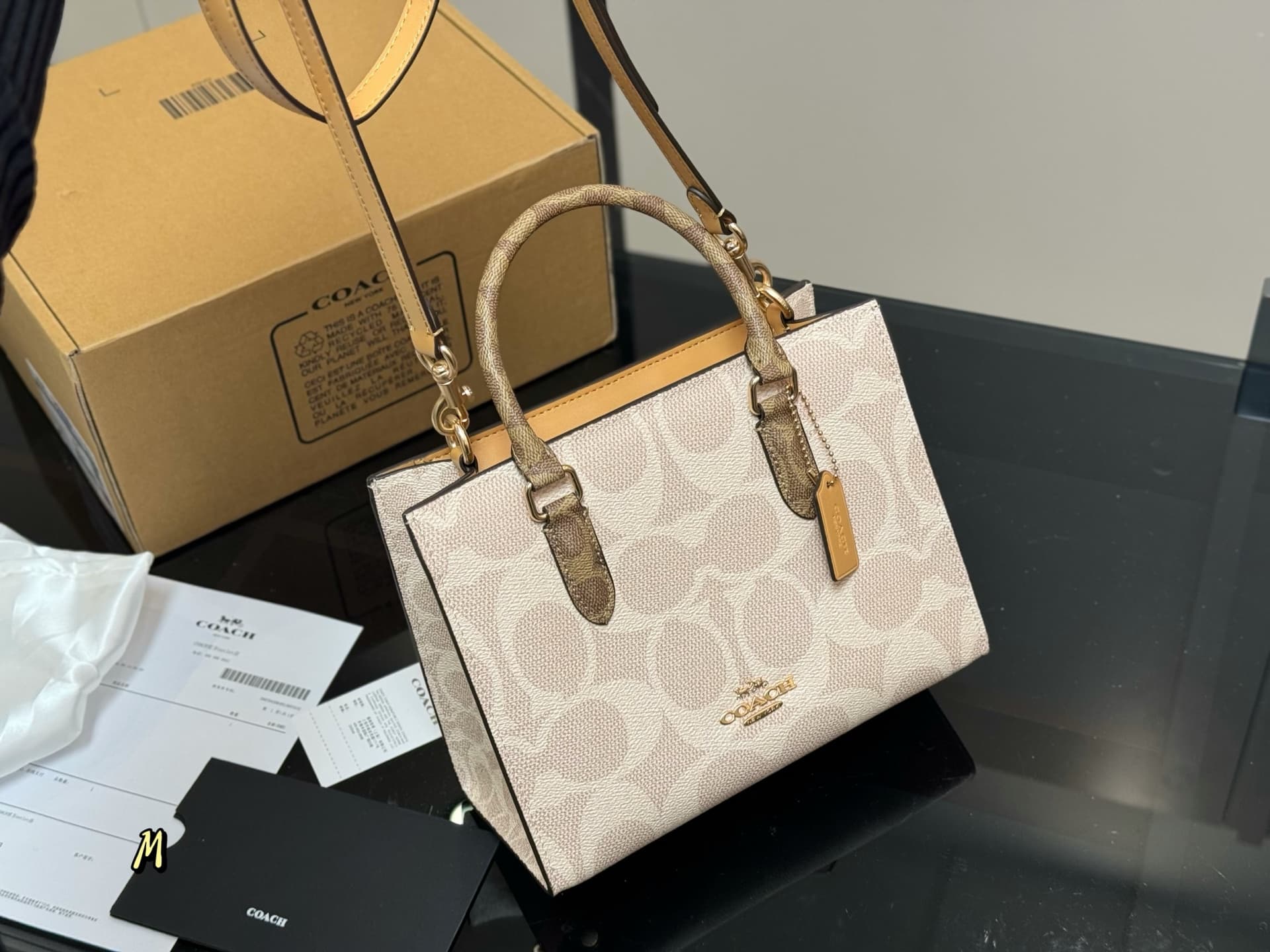 Coach Maggie Small Tote Bag In Blocked Signature Leather