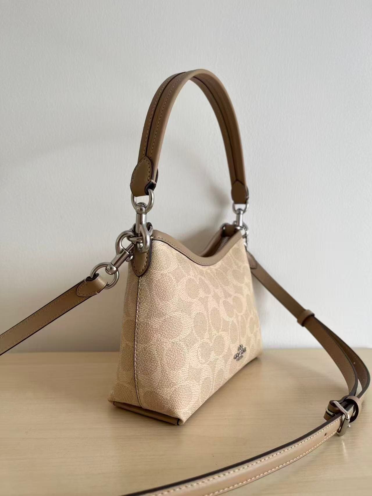 Coach Laurel Shoulder Bag in Signature Canvas With Chain High