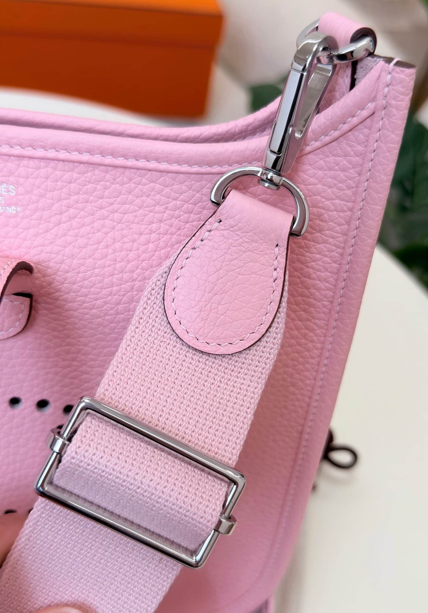 Hermes Evelyne Mini 23 Bag Calfskin In Pink WAX High