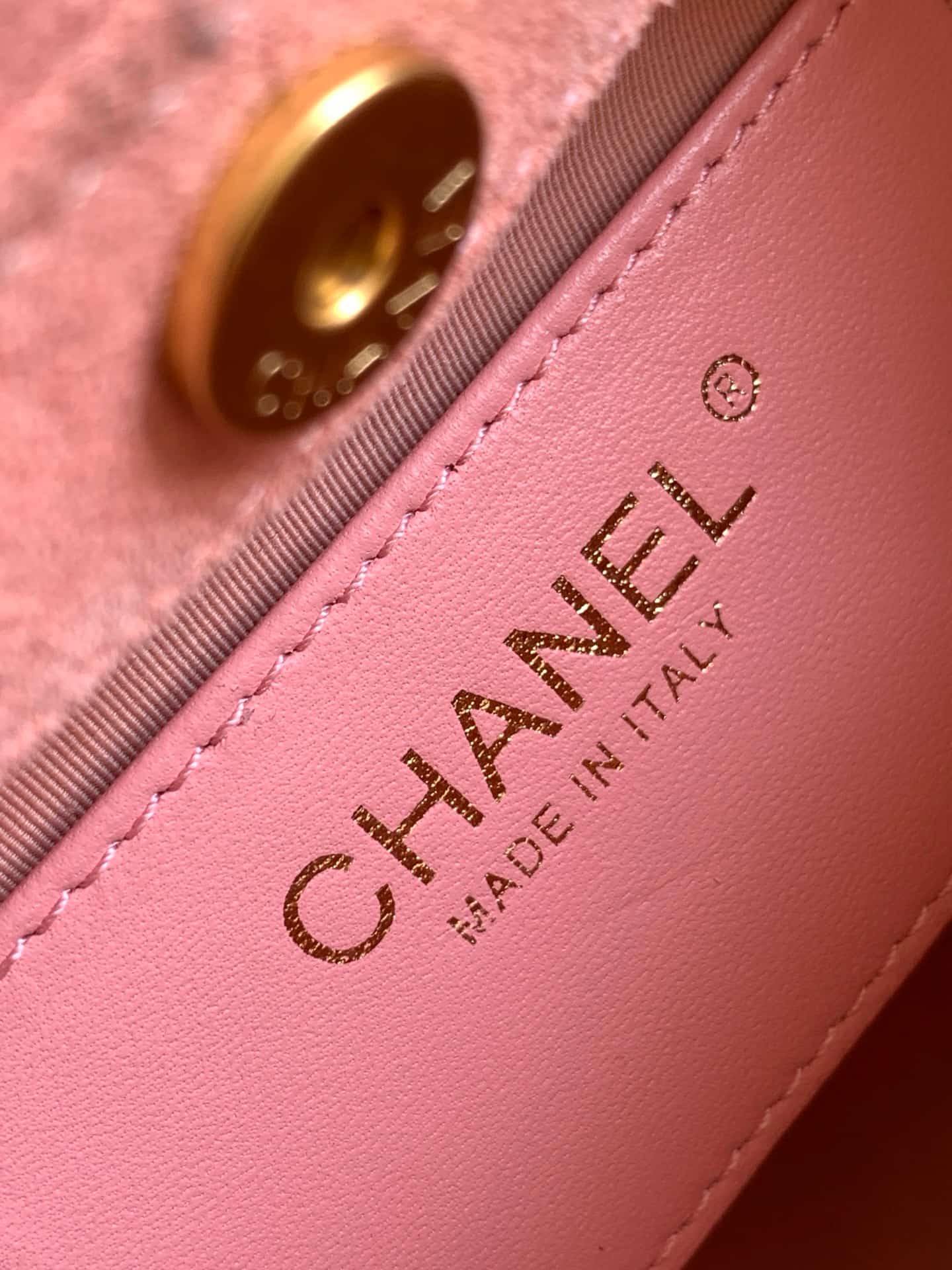 Chanel Small Hobo Bag Suede Calfskin Turtoise-Shell Effect Plexi & Gold-Tone Metal Pink AS6022 High
