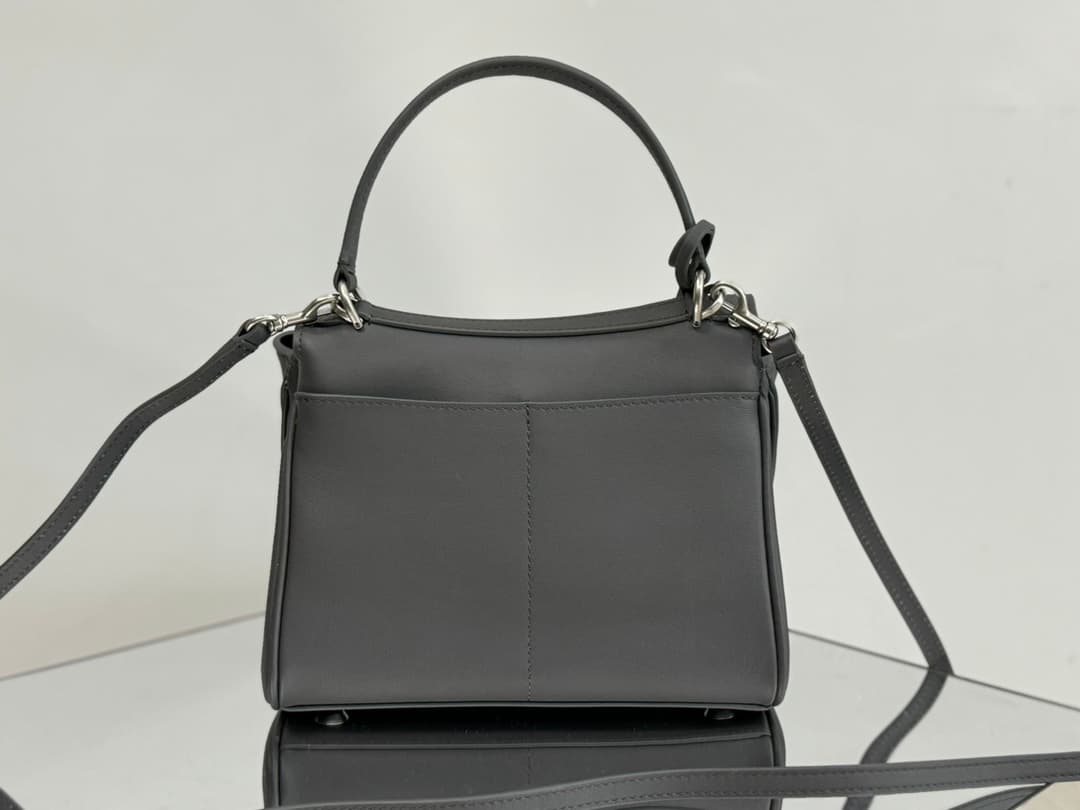 Balenciaga Rodeo Mini Bag in Grey Leather With Silver-Tone Metal TOP