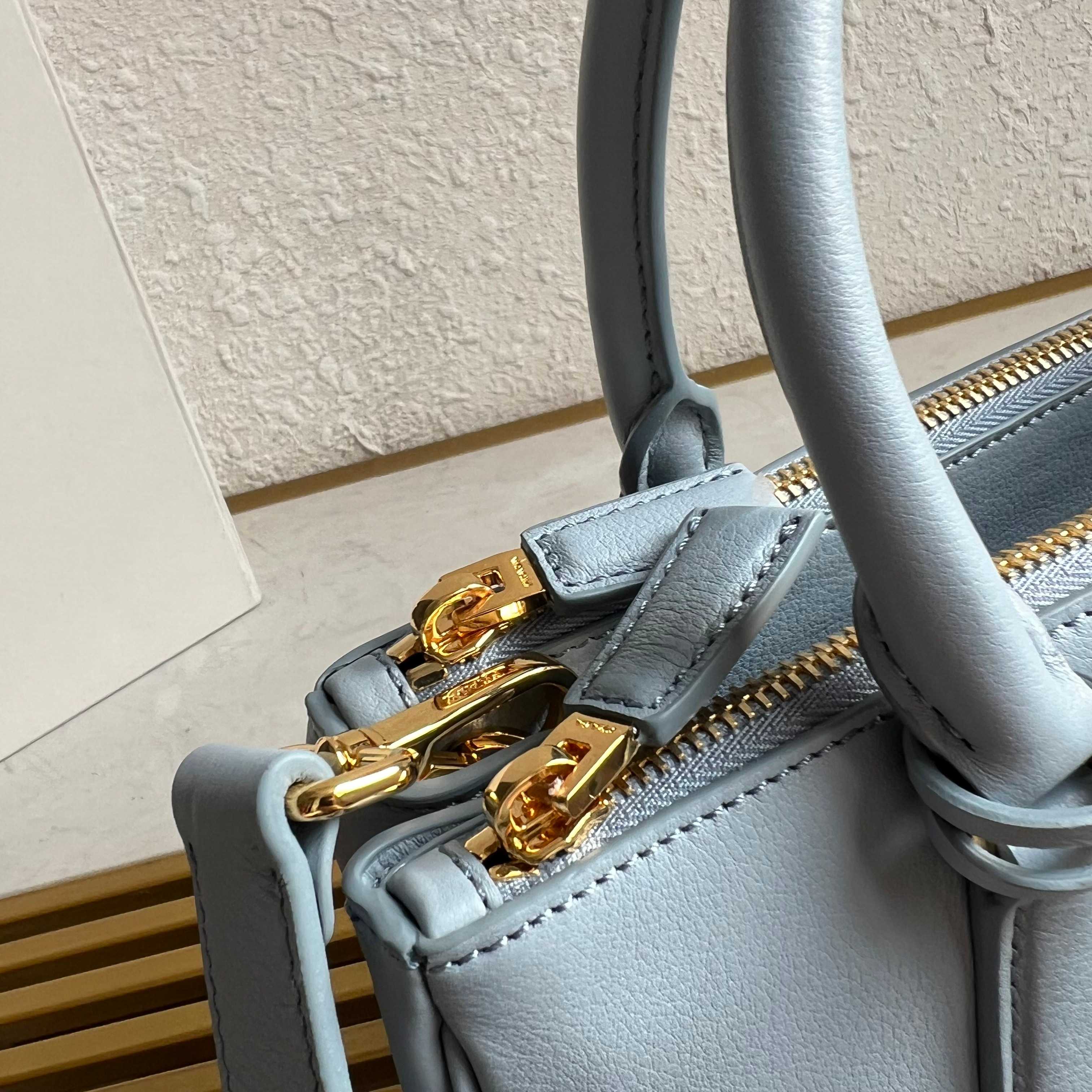 Prada Galleria small Saffiano leather bag 1BA896 Light Blue High