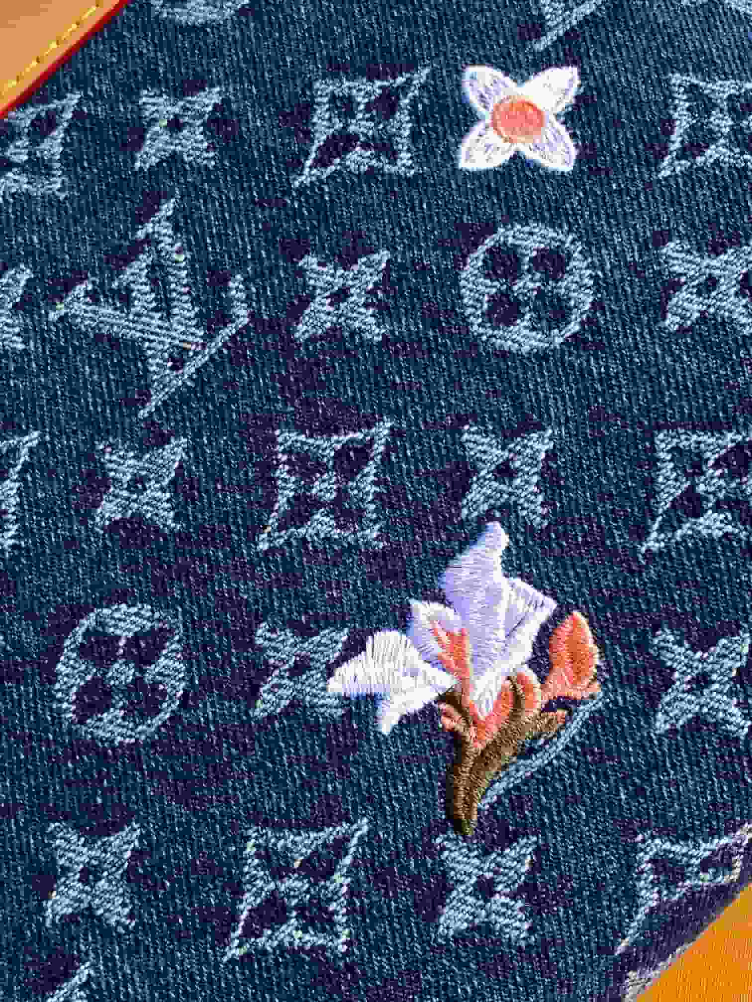 Louis Vuitton Pochette Voyage Souple Blue Monogram Flowers Denim M27559 High