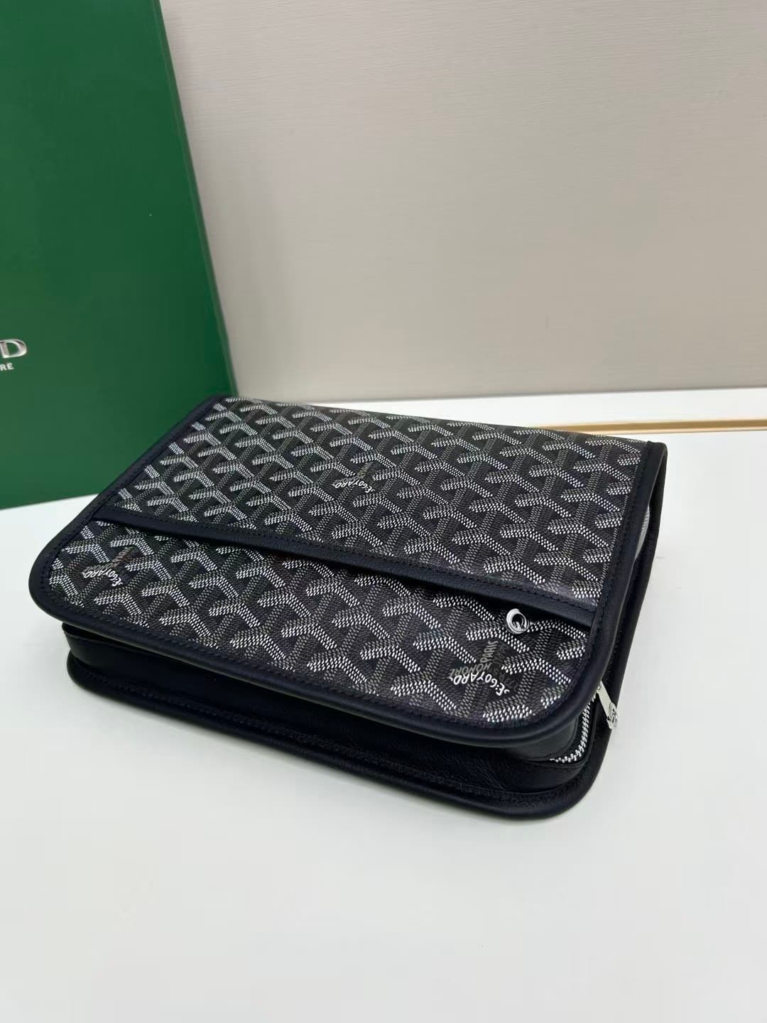 Goyard Jouvence Small Toiletry Bag in Navy Blue Goyardine Canvas High