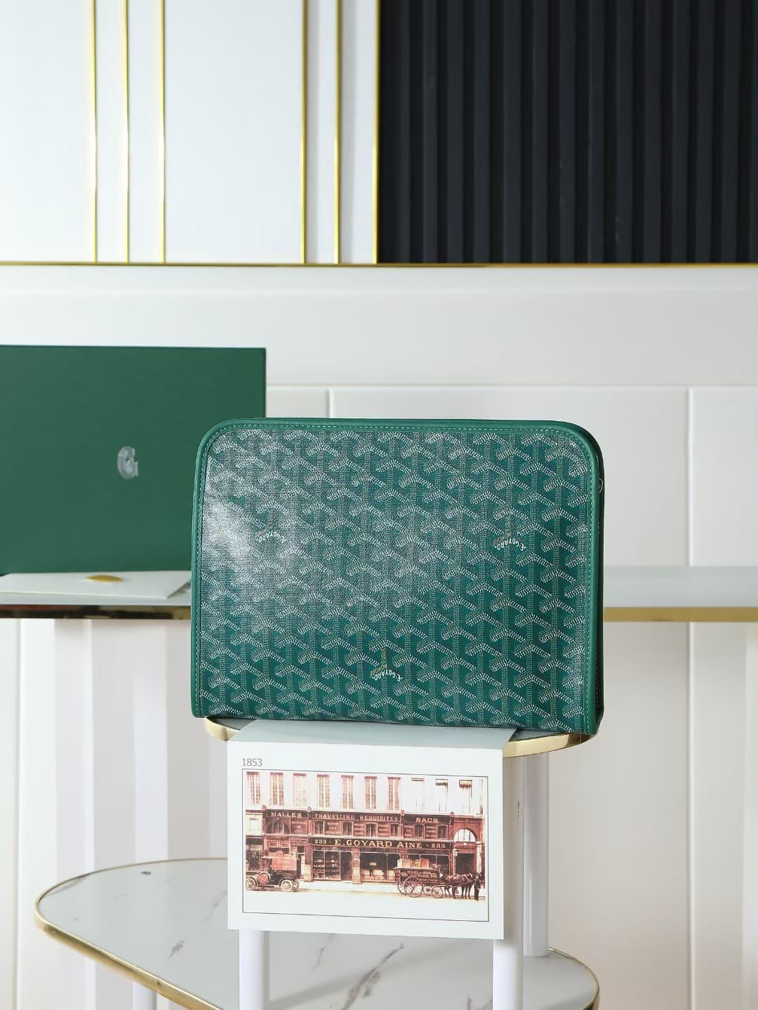 Goyard Jouvence Medium Toiletry Bag in Green Goyardine Canvas High
