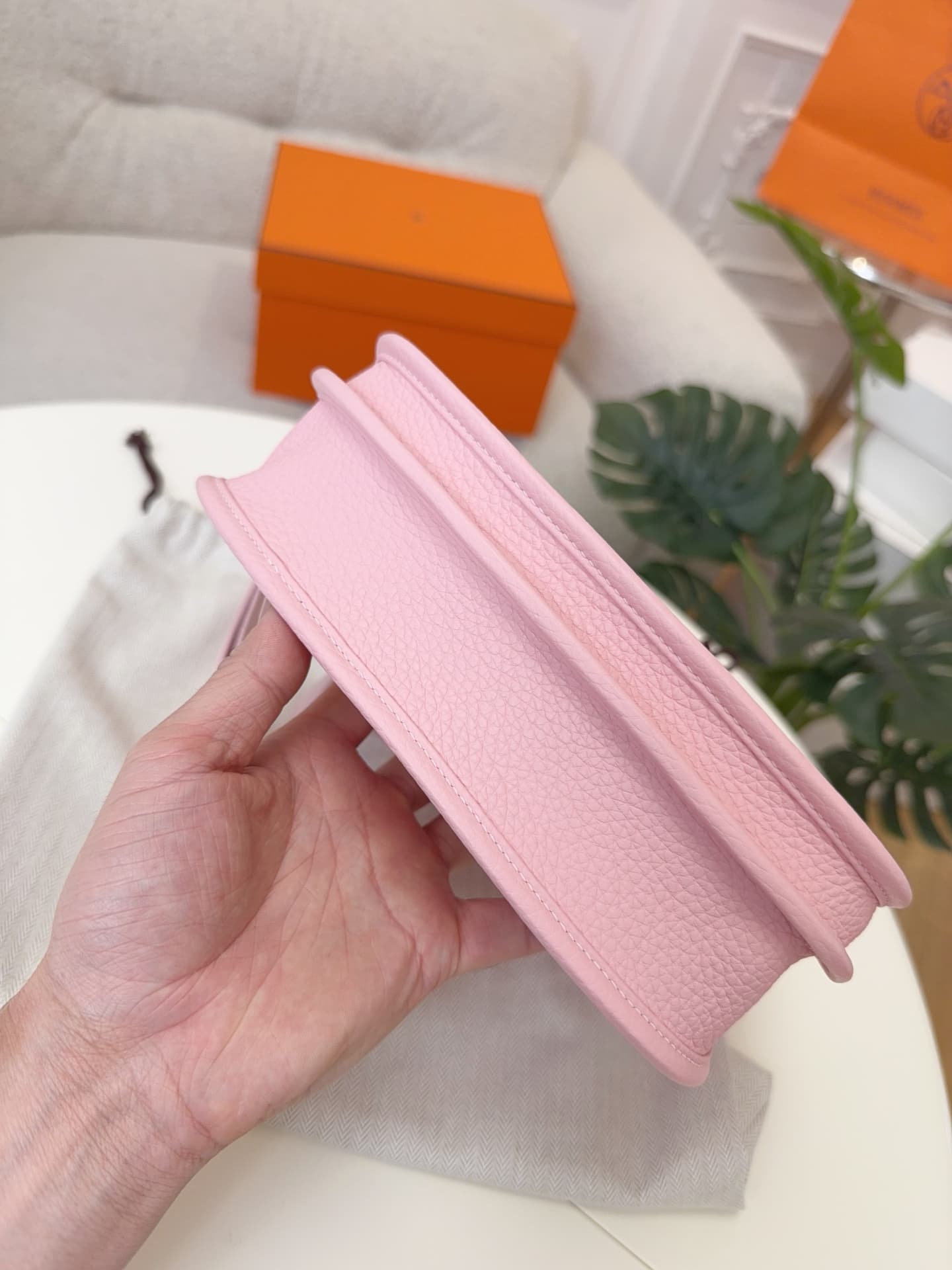Hermes Evelyne Mini 23 Bag Calfskin In Pink WAX High