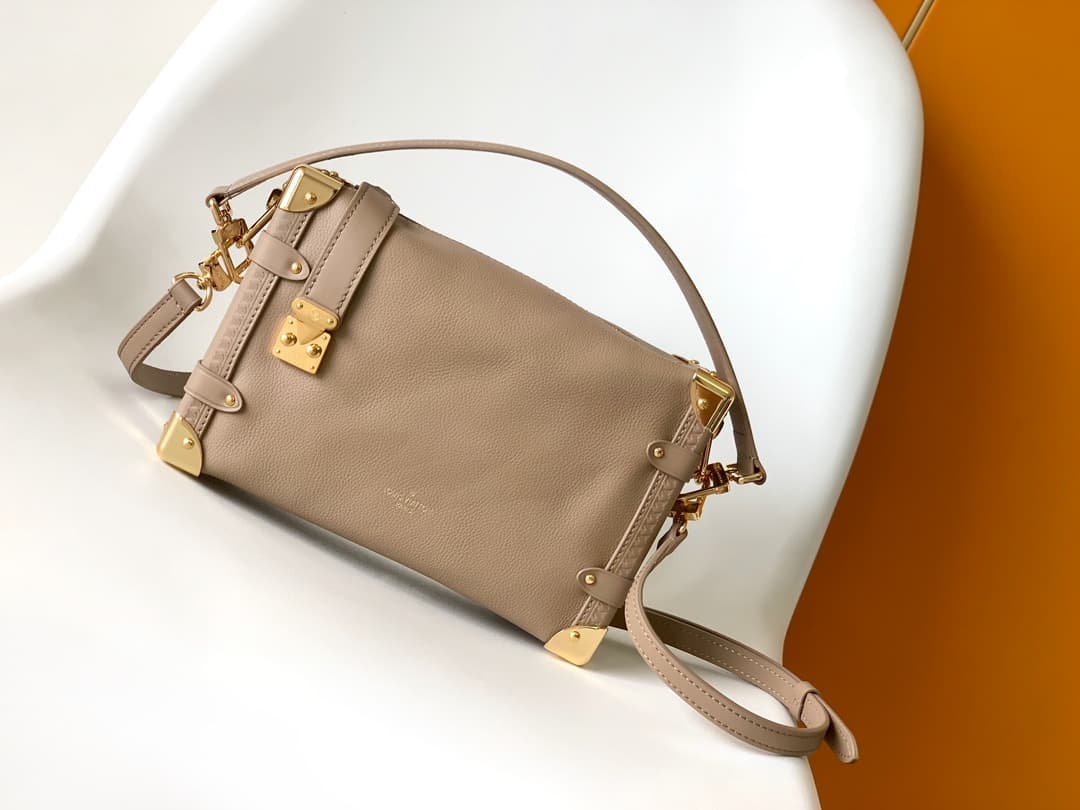 Louis Vuitton Side Trunk MM Grained calf leather M25072 Taupe High