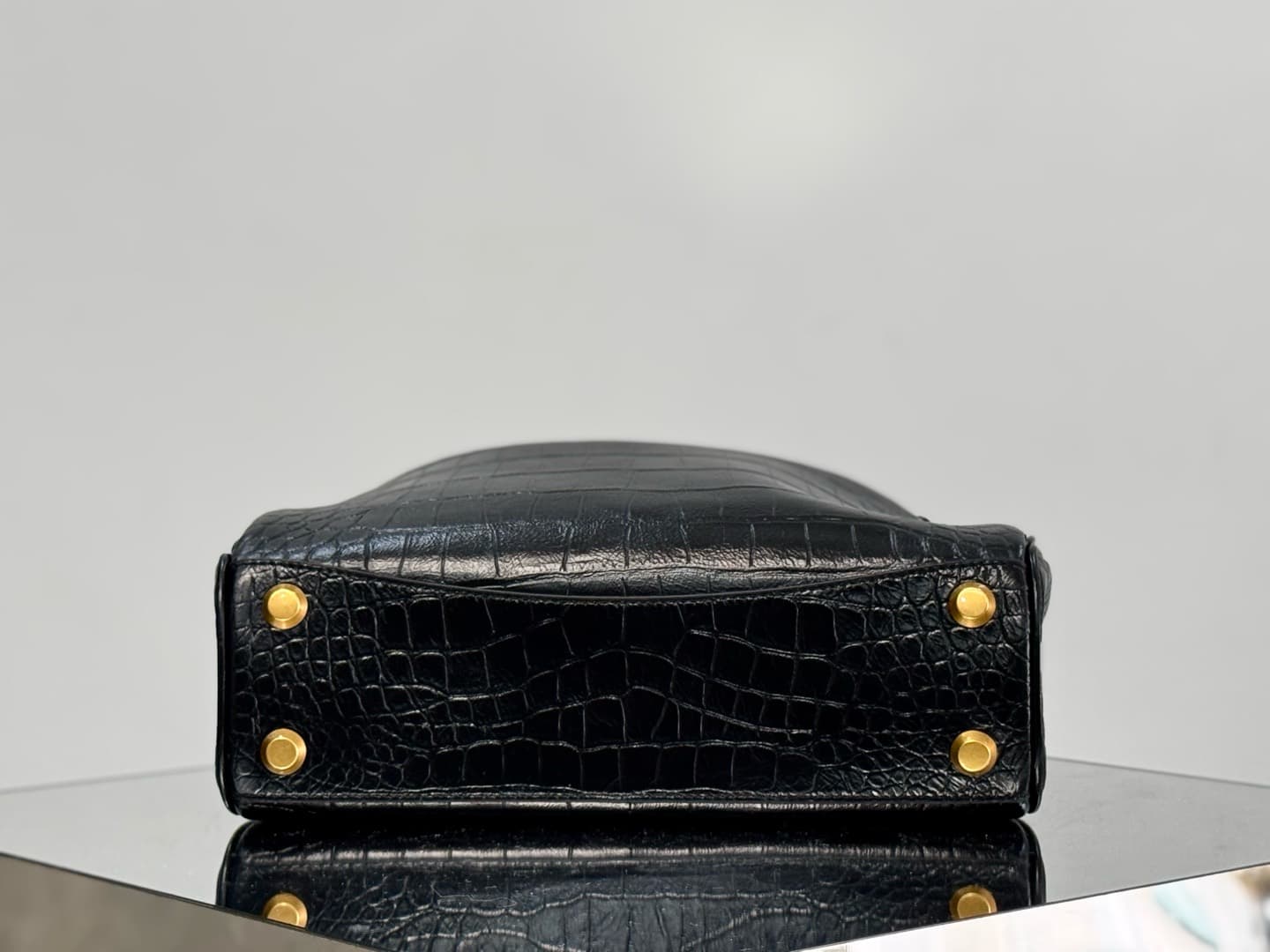 Balenciaga Rodeo Small Bag in Black Crocodile Embossed Calfskin With Gold-Tone Metal TOP