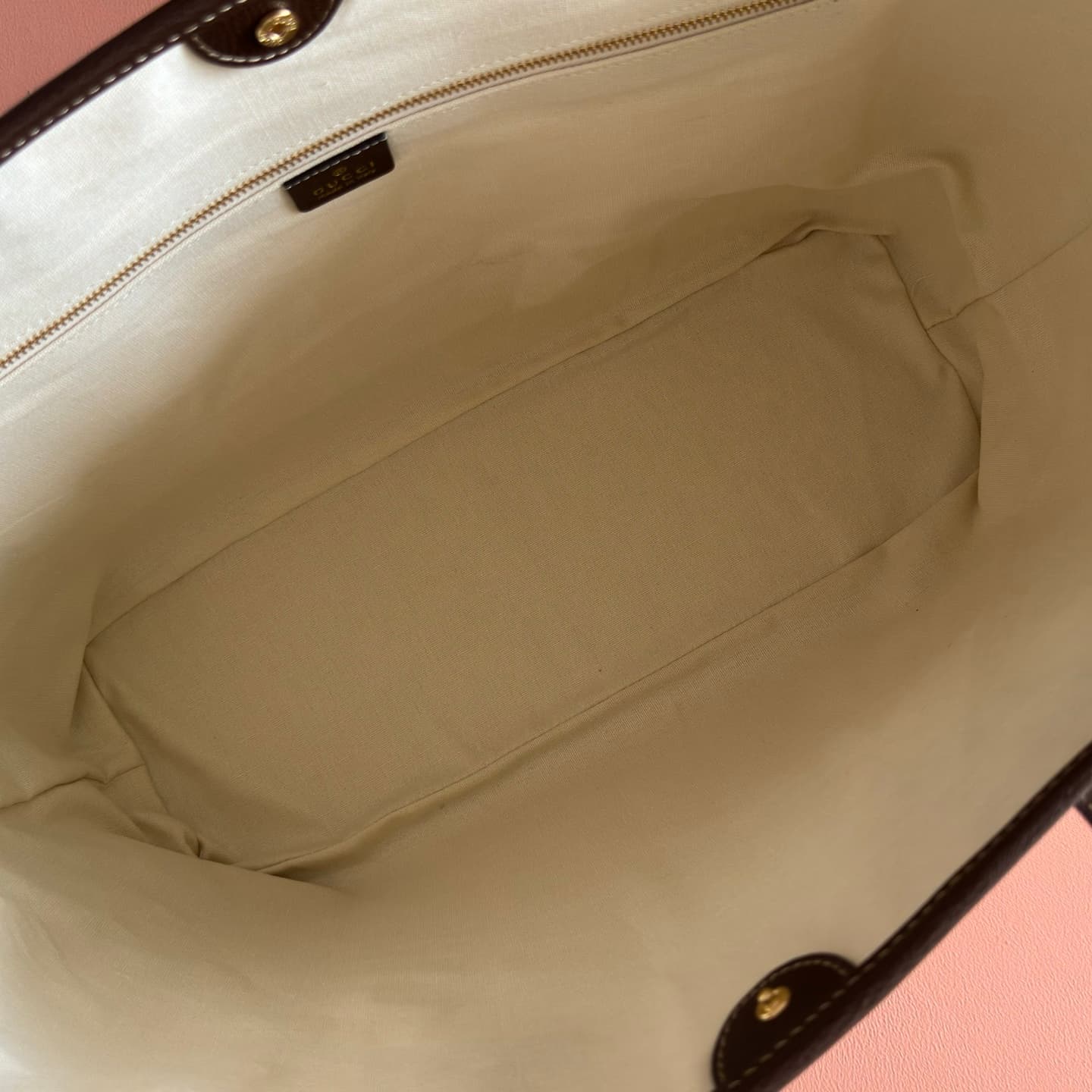 Gucci Tribeca large tote bag with charm natural canvas ‎A0034D High