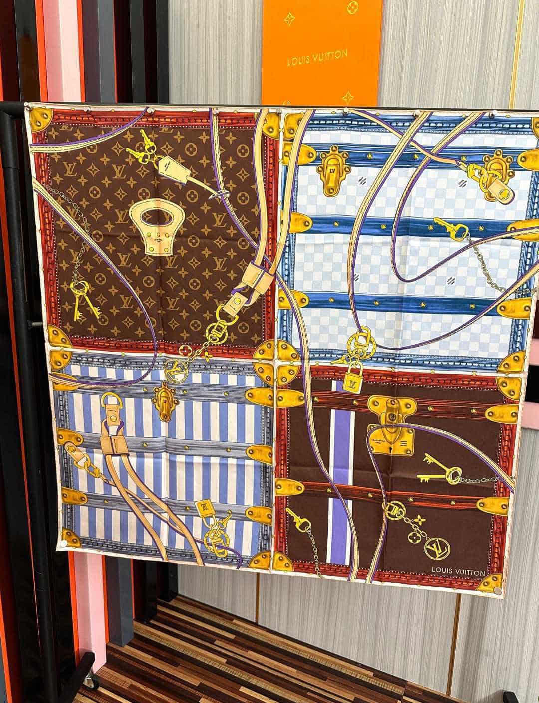 Louis Vuitton Strap and Trunk Square 90 scarf