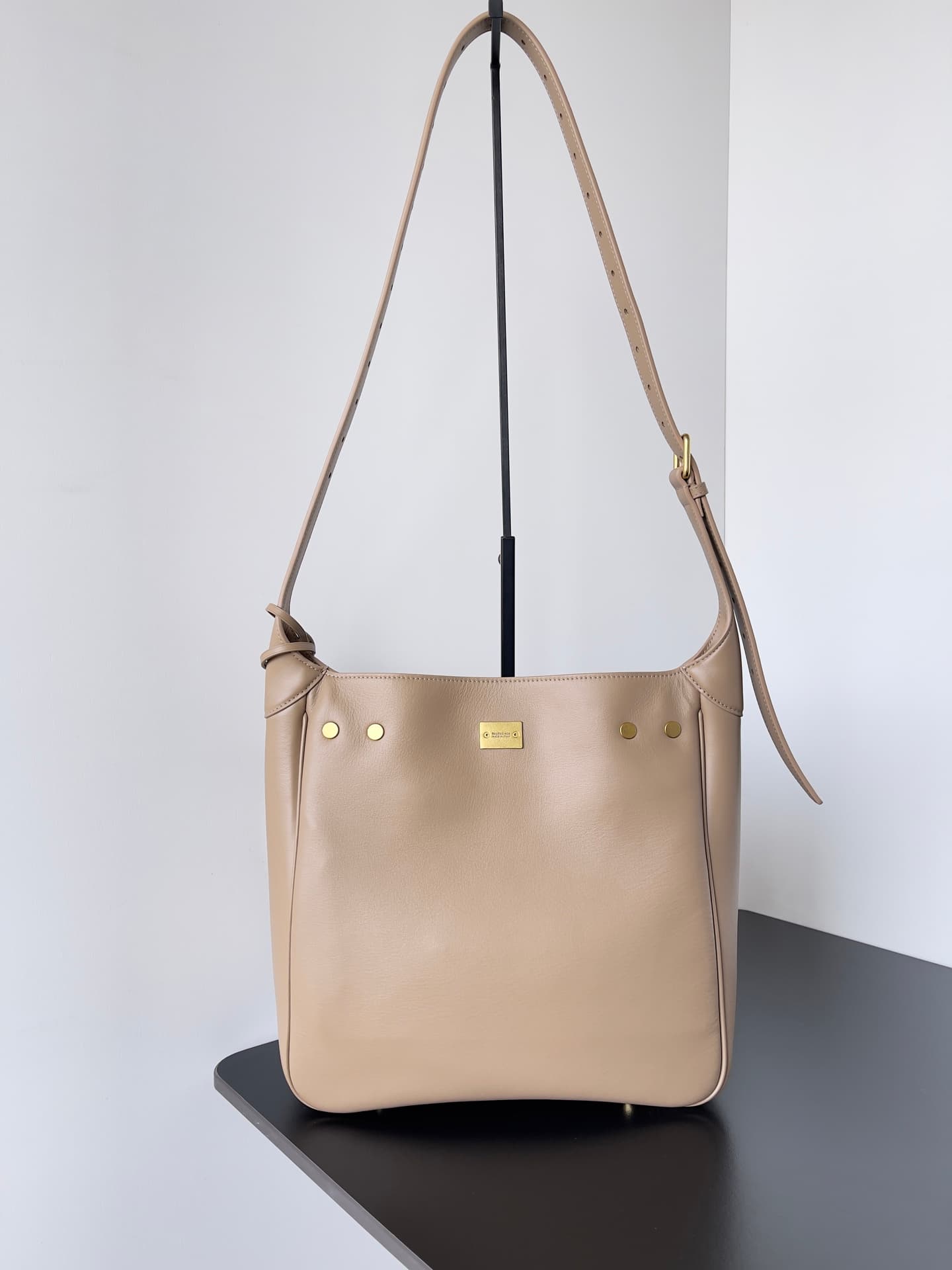 Balenciaga Smooth Calfskin Small Bel Air Hobo Bag in black High