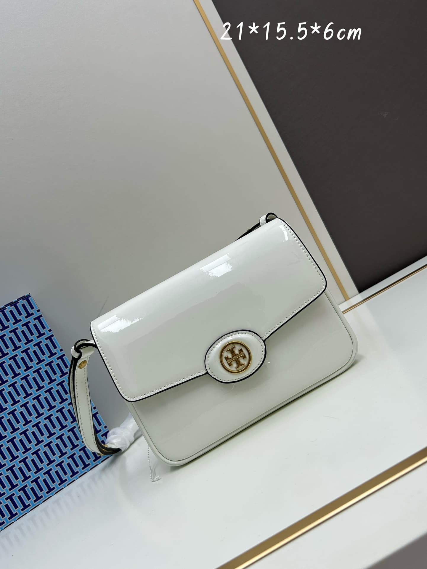 Tory Burch Robinson Spazzolato Convertible Shoulder Bag White High