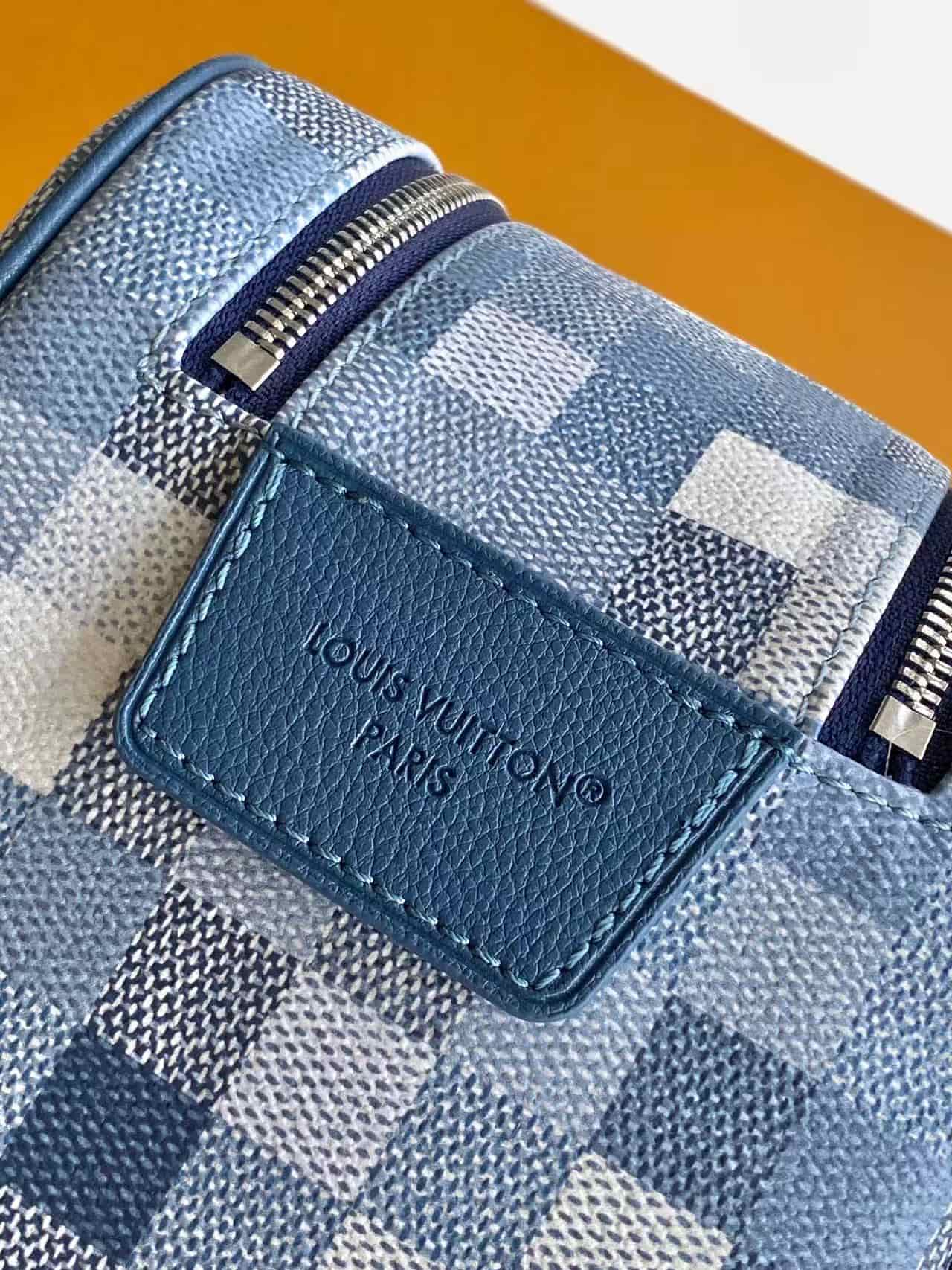 Louis Vuitton Dopp Kit Denim Blue Damoflage coated canvas M28847 High