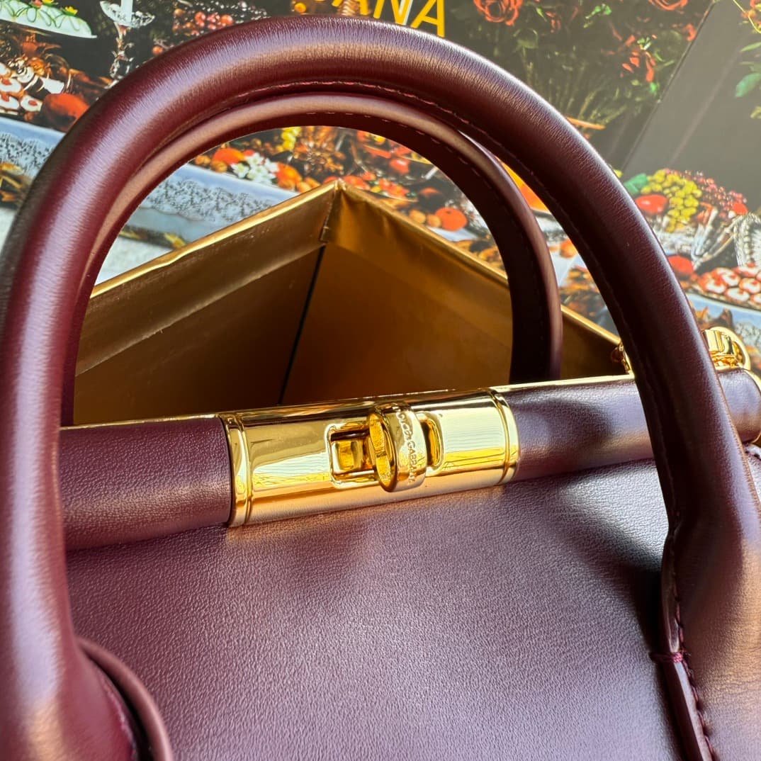 Dolce & Gabbana Mini Marlene Day leather tote bag Claret High