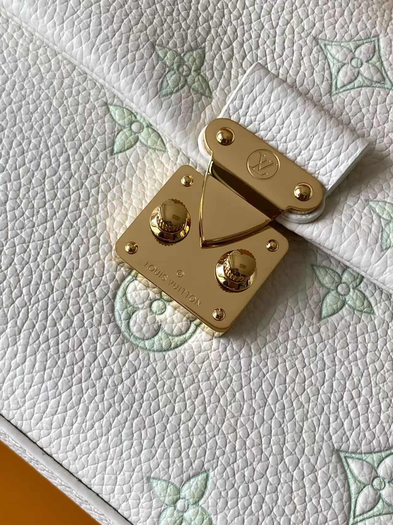 Louis Vuitton Nano Madeleine Milky White/Green Embossed grained cowhide leather M27698 High