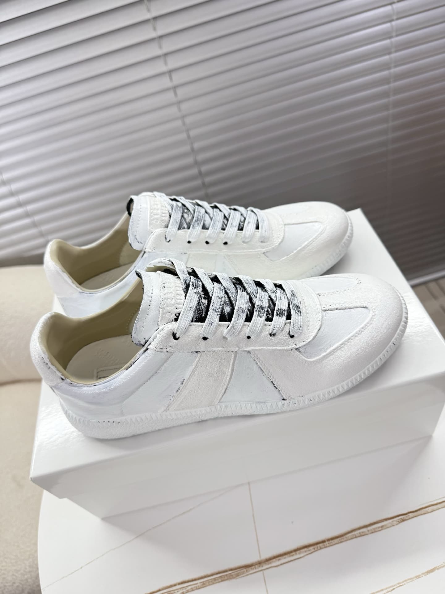 Maison Margiela Patent Leather Printed Sneaker shoes Men Women
