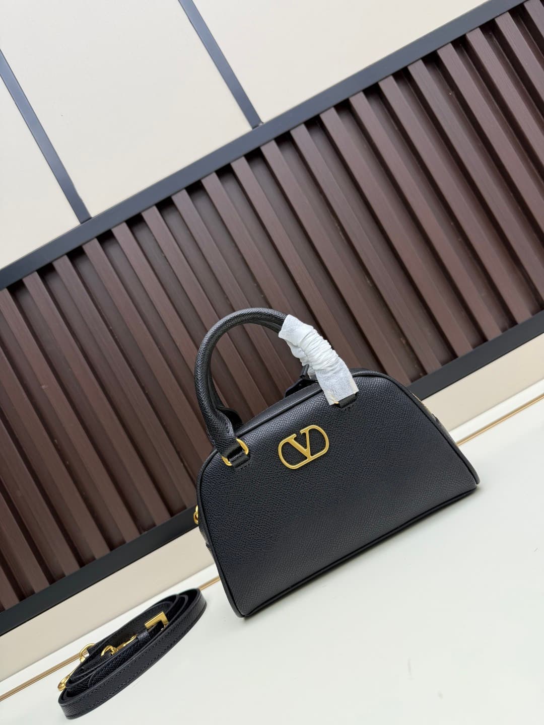 Valentino Garavani Mini VLogo Signature Bowling Bag Black