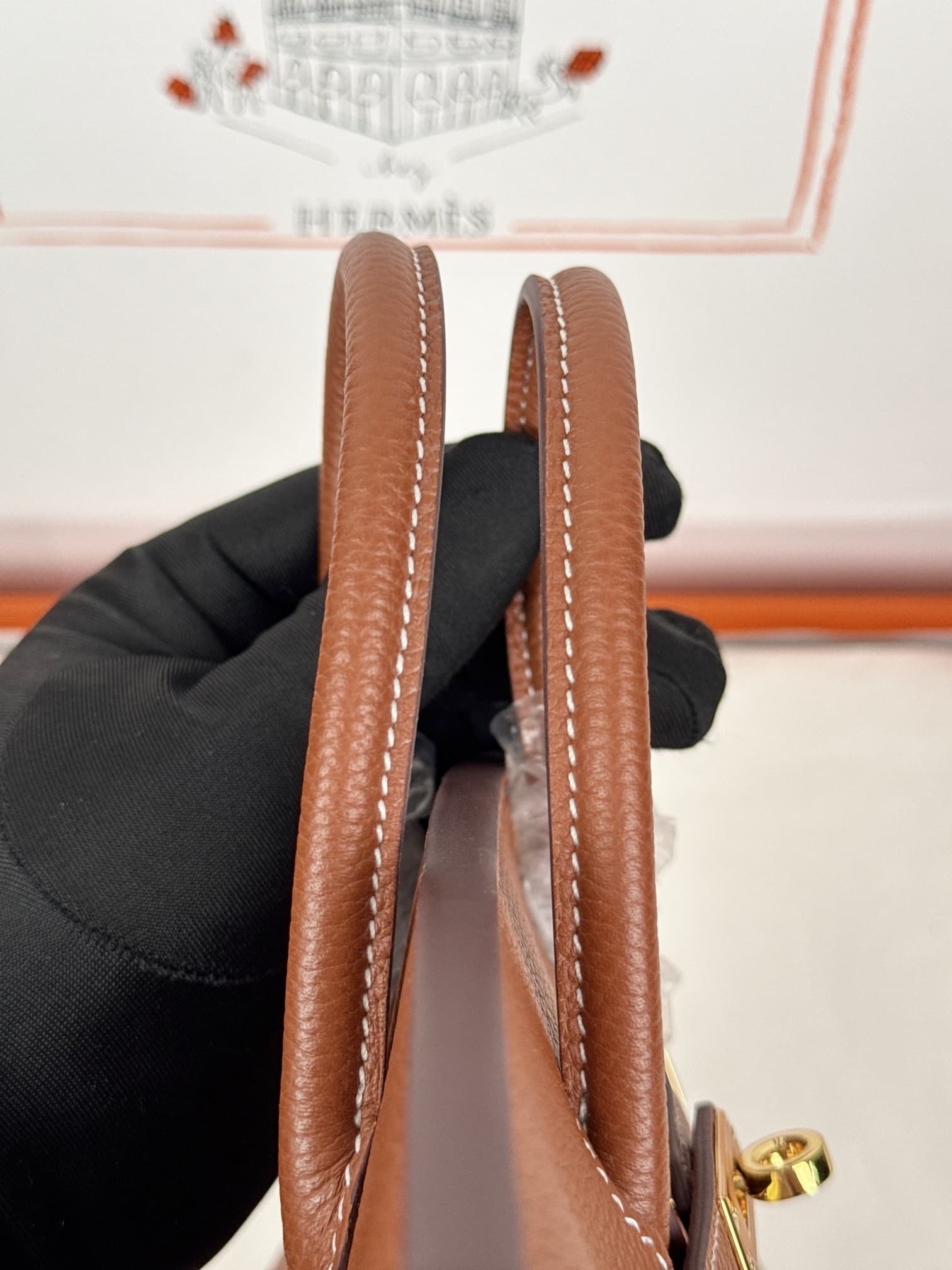 Hermes Birkin 25/30 Bag Togo Calfskin Leather Gold High