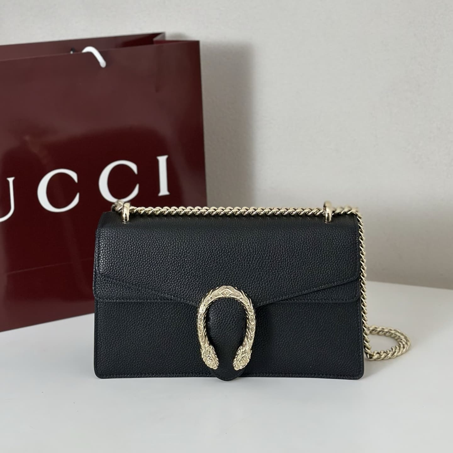 Dionysus Medium Shoulder Bag 795005 Black Leather High